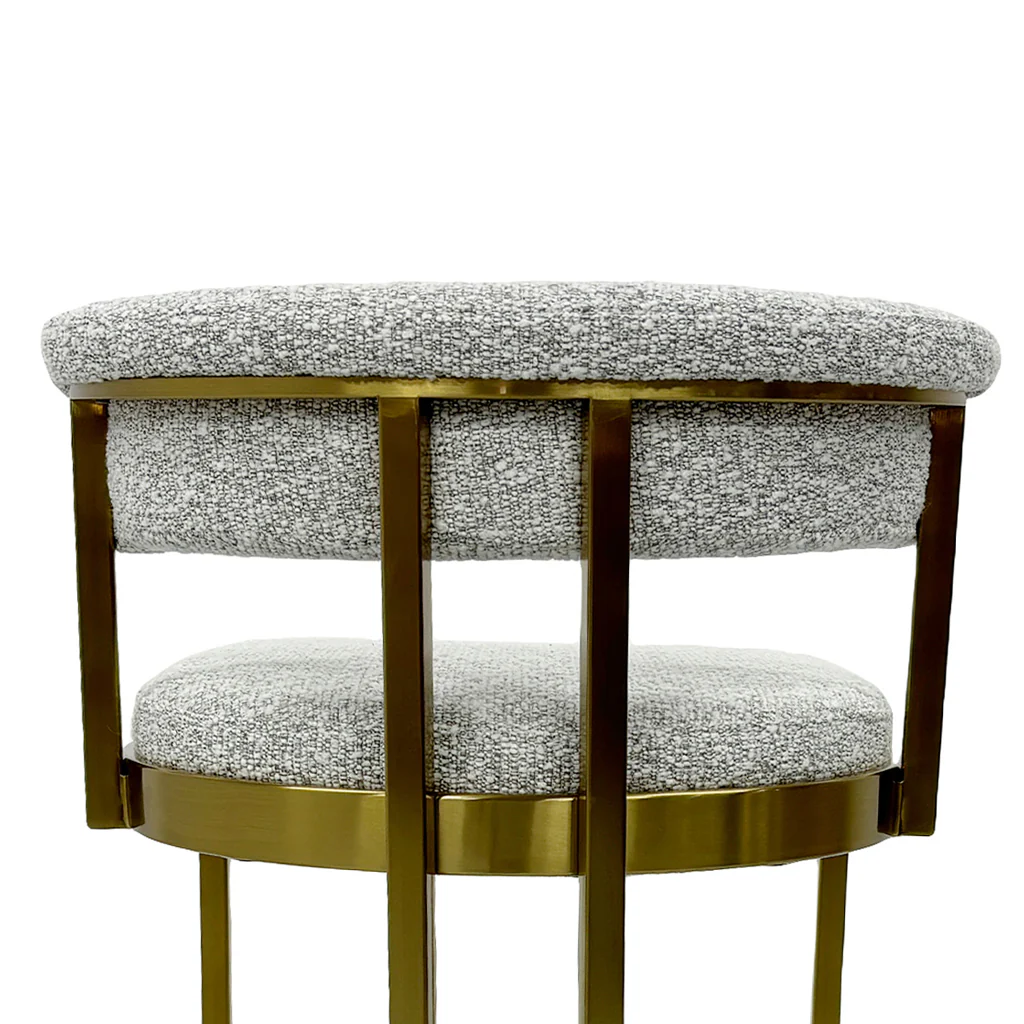 Ex Display - CBS8924-BS Silver Grey Boucle Bar Stool - Golden Base - Image 9