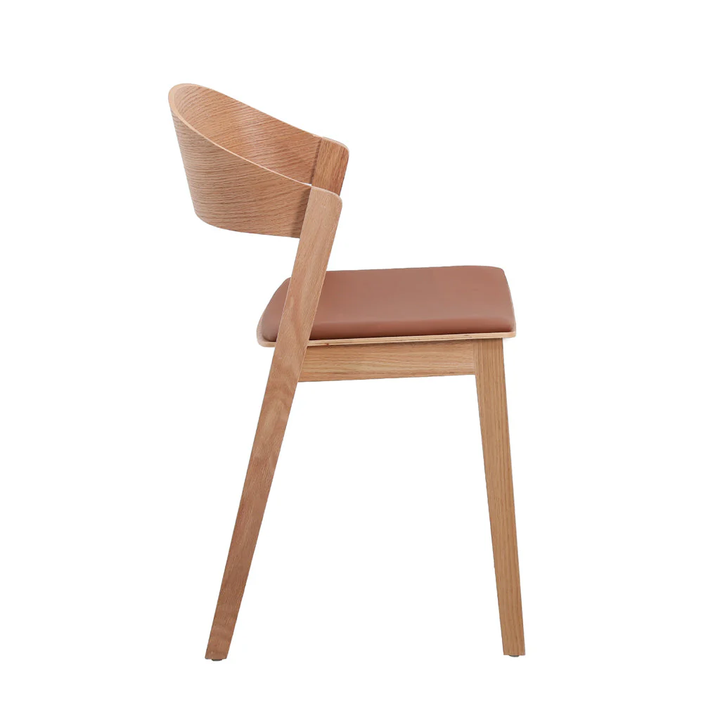 CDC10290-SD Natural Dining Chair - Brown Seat (Set of 2) - Image 4