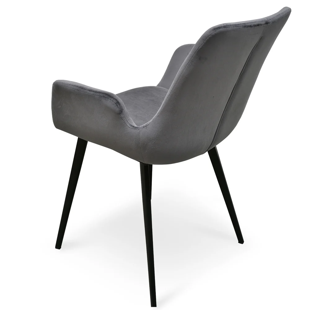 CDC2391-SE - Dining Chair - Dark Grey Velvet (Set of 2) - Image 8