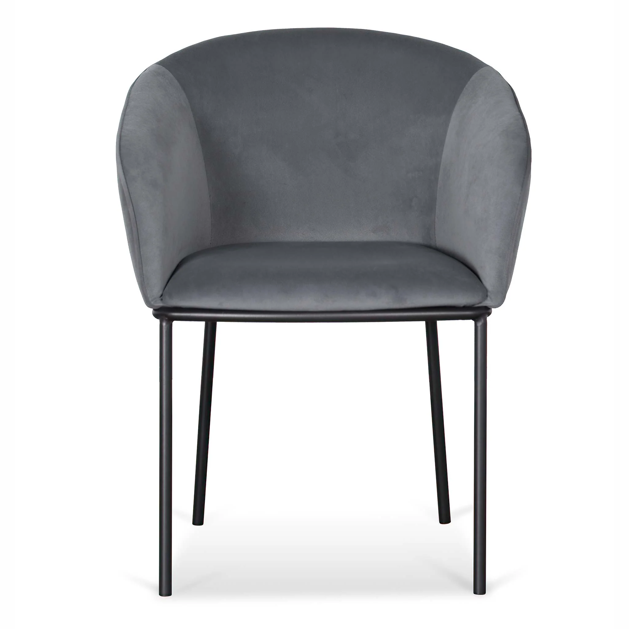Ex Display - CDC6677-ST Dining Chair - Grey Velvet in Black Legs - Image 2