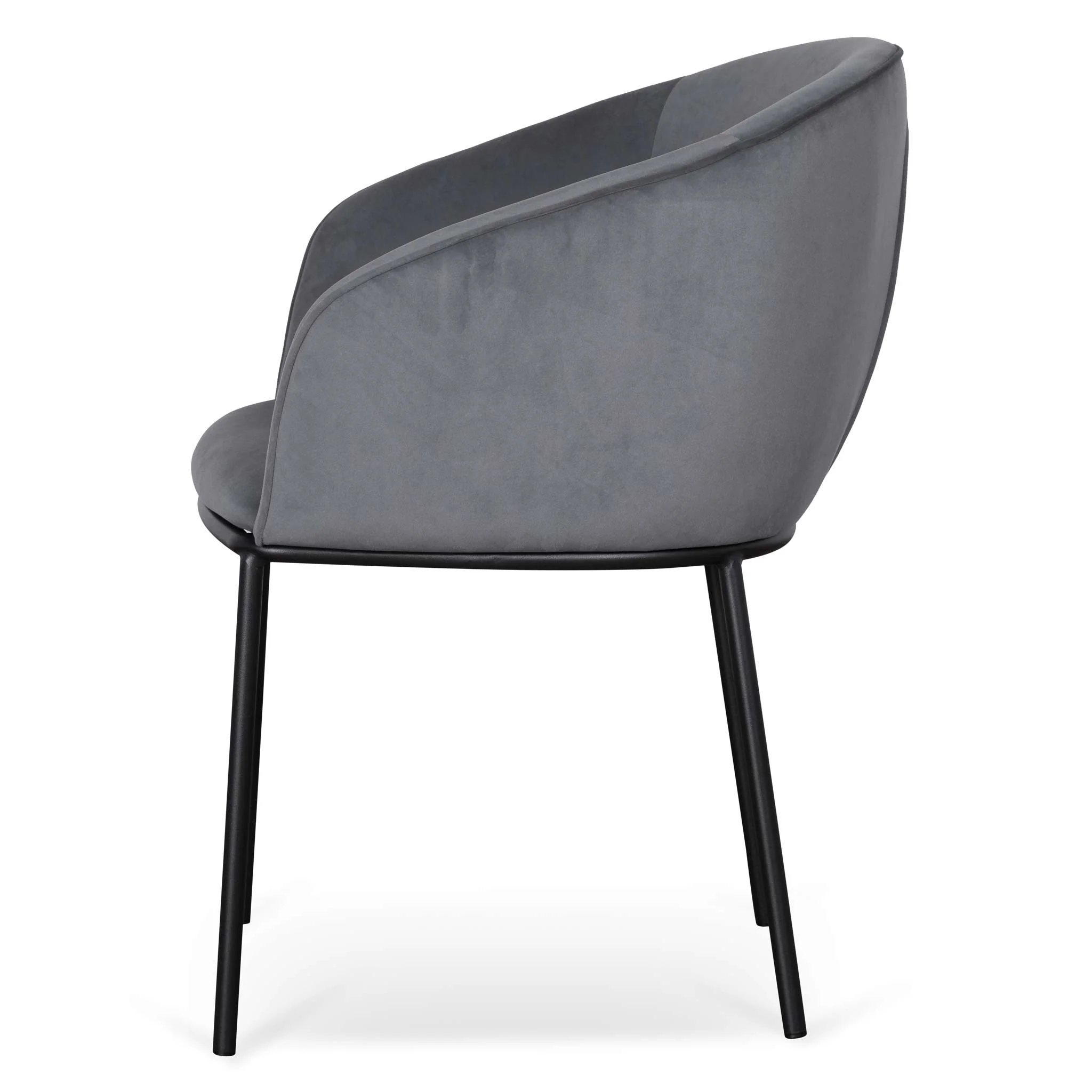 Ex Display - CDC6677-ST Dining Chair - Grey Velvet in Black Legs - Image 3