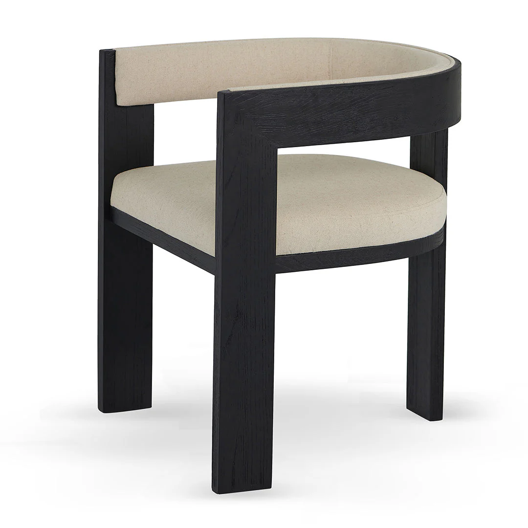 Ex Display - CDC8369-LJ Black ELM Dining Chair - Light Beige - Image 10
