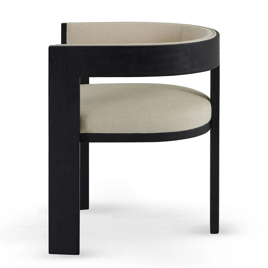 Ex Display - CDC8369-LJ Black ELM Dining Chair - Light Beige - Image 13