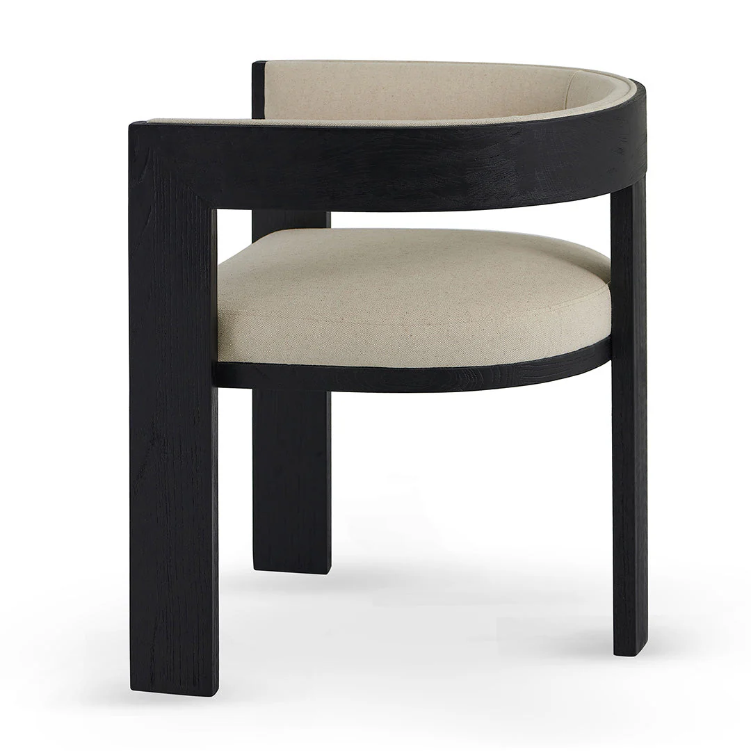 Ex Display - CDC8369-LJ Black ELM Dining Chair - Light Beige - Image 14