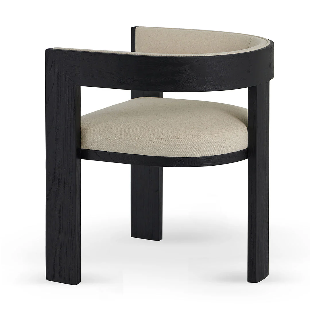 Ex Display - CDC8369-LJ Black ELM Dining Chair - Light Beige - Image 15