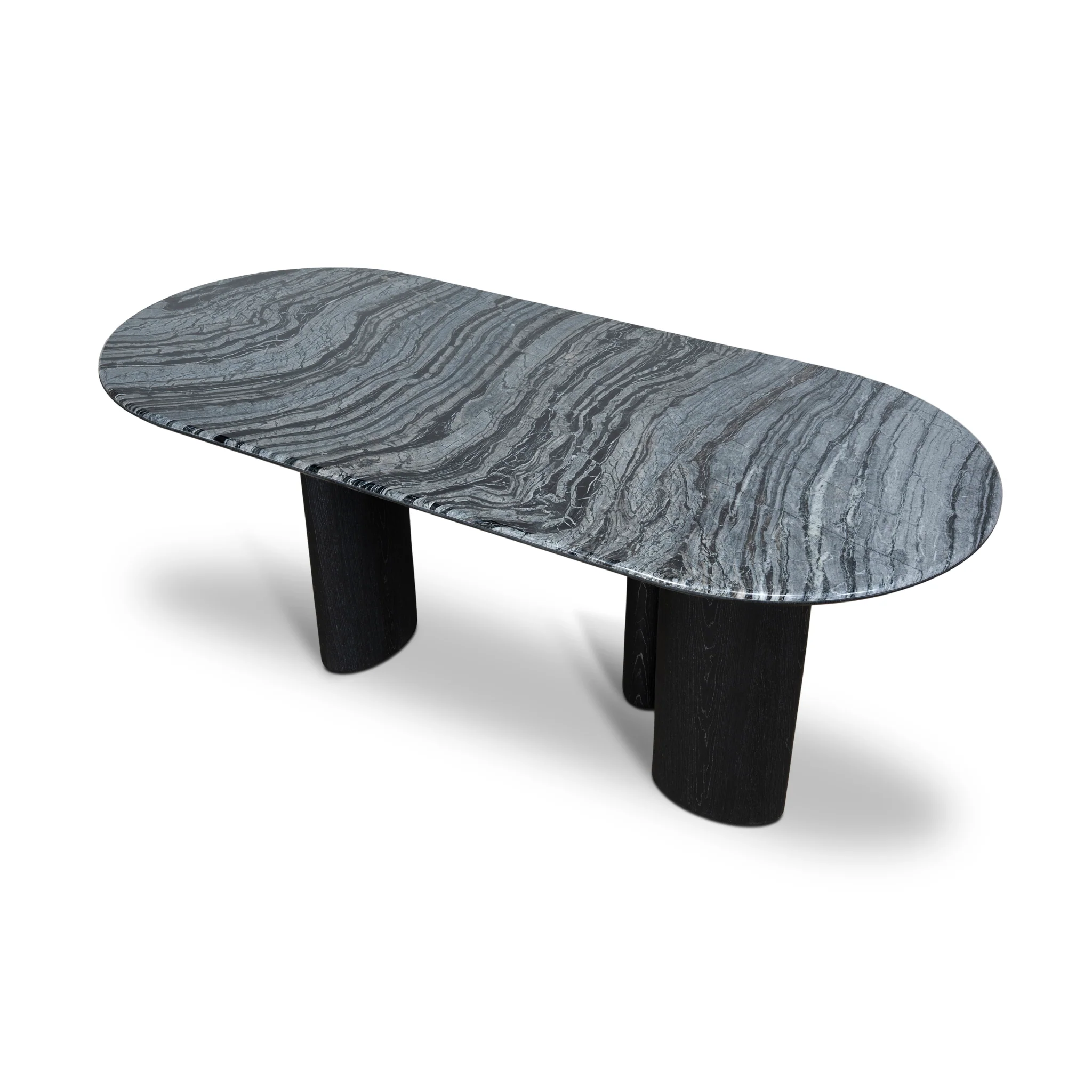 Ex Display - CDT10658-MK 2.2m Black Marble Dining Table - Black - Image 5