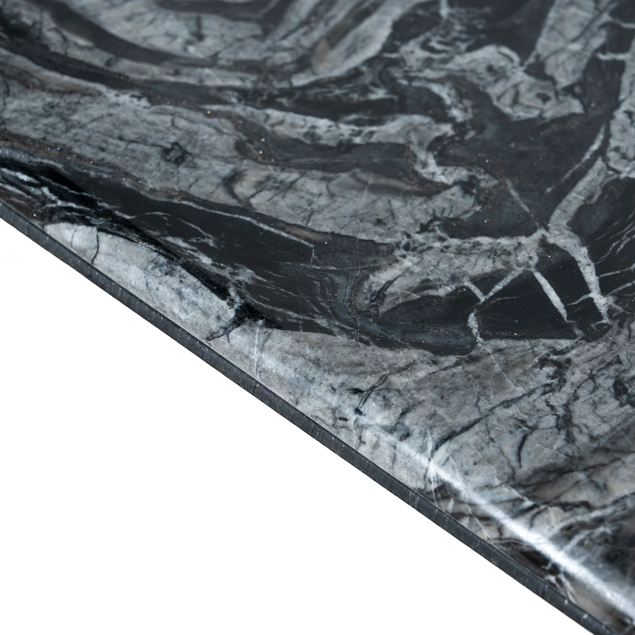 Ex Display - CDT10658-MK 2.2m Black Marble Dining Table - Black - Image 8