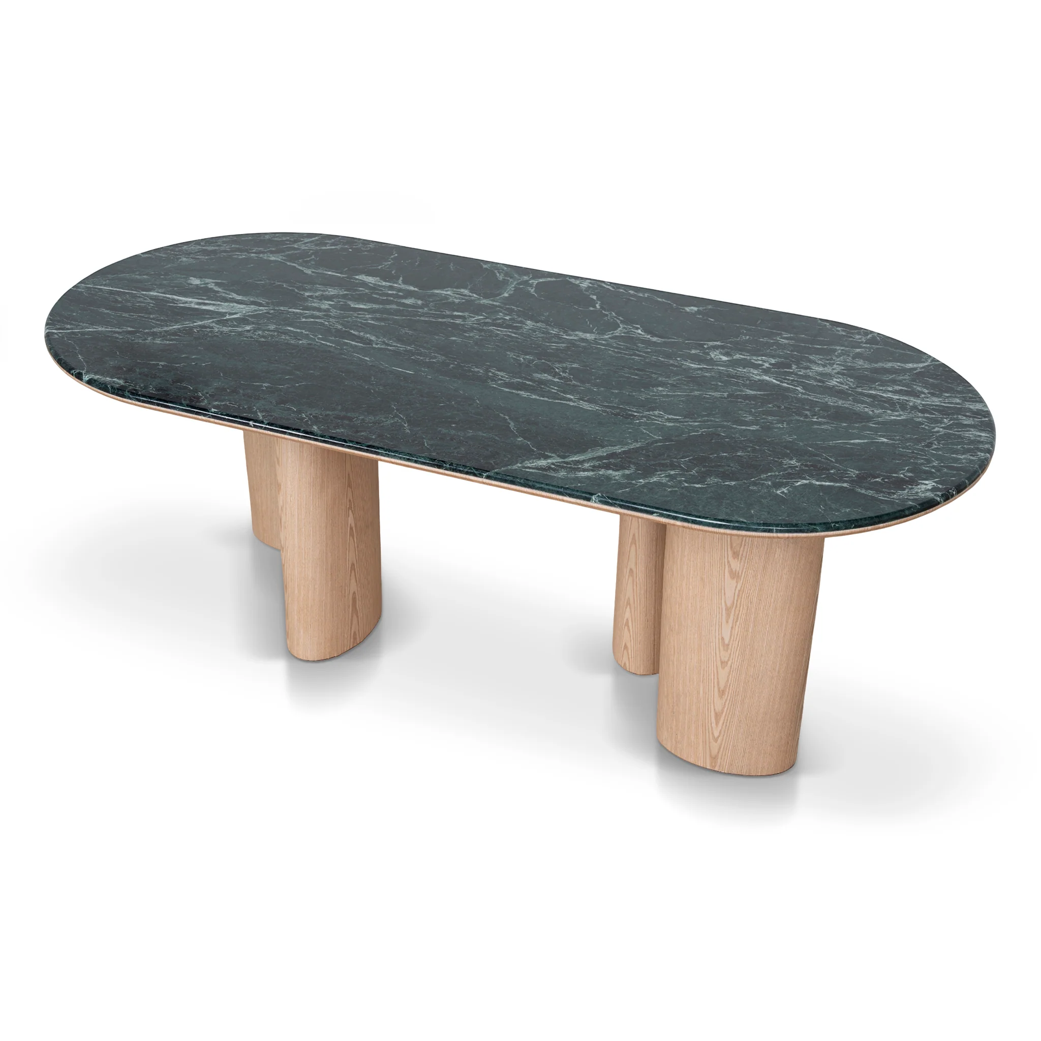 Ex Display - CDT10659-MK 2.2m Green Marble Dining Table - Natural - Image 5