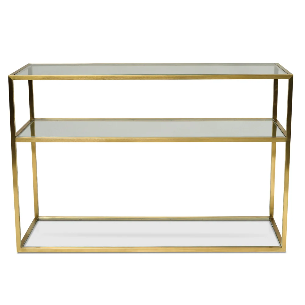 Ex Display - CDT2363-KS 1.2m Glass Console Table - Gold Base - Image 2
