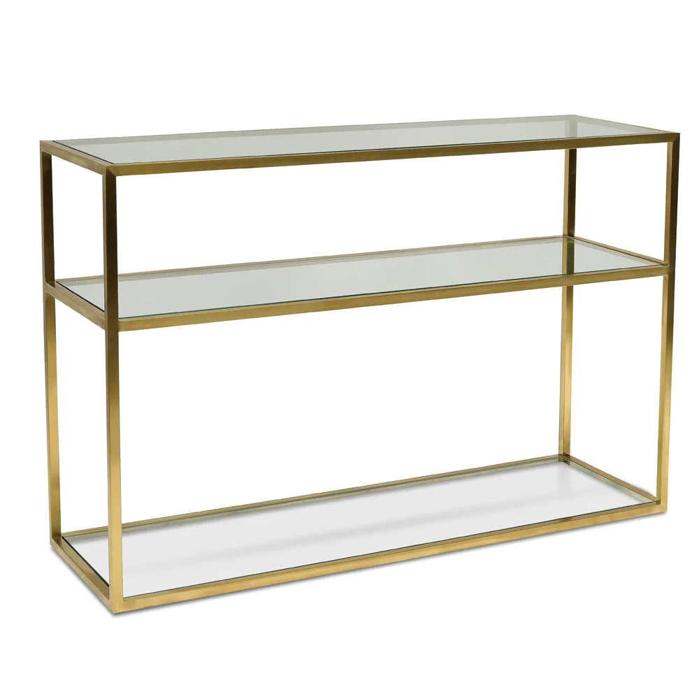 Ex Display - CDT2363-KS 1.2m Glass Console Table - Gold Base - Image 3