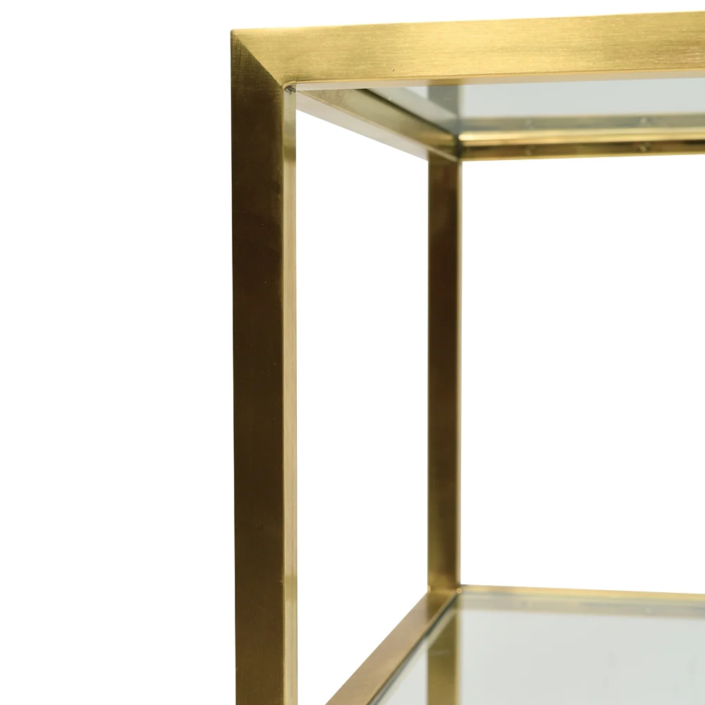 Ex Display - CDT2363-KS 1.2m Glass Console Table - Gold Base - Image 4