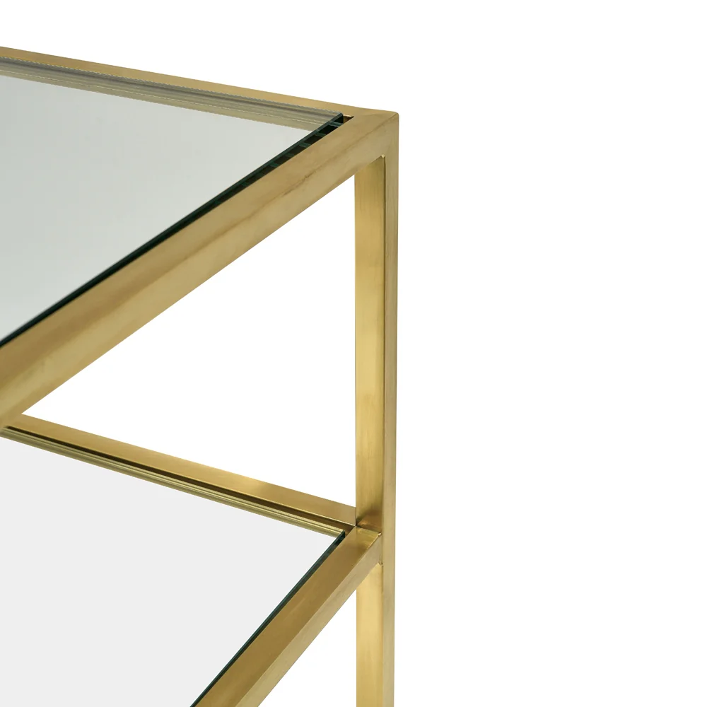 Ex Display - CDT2363-KS 1.2m Glass Console Table - Gold Base - Image 5