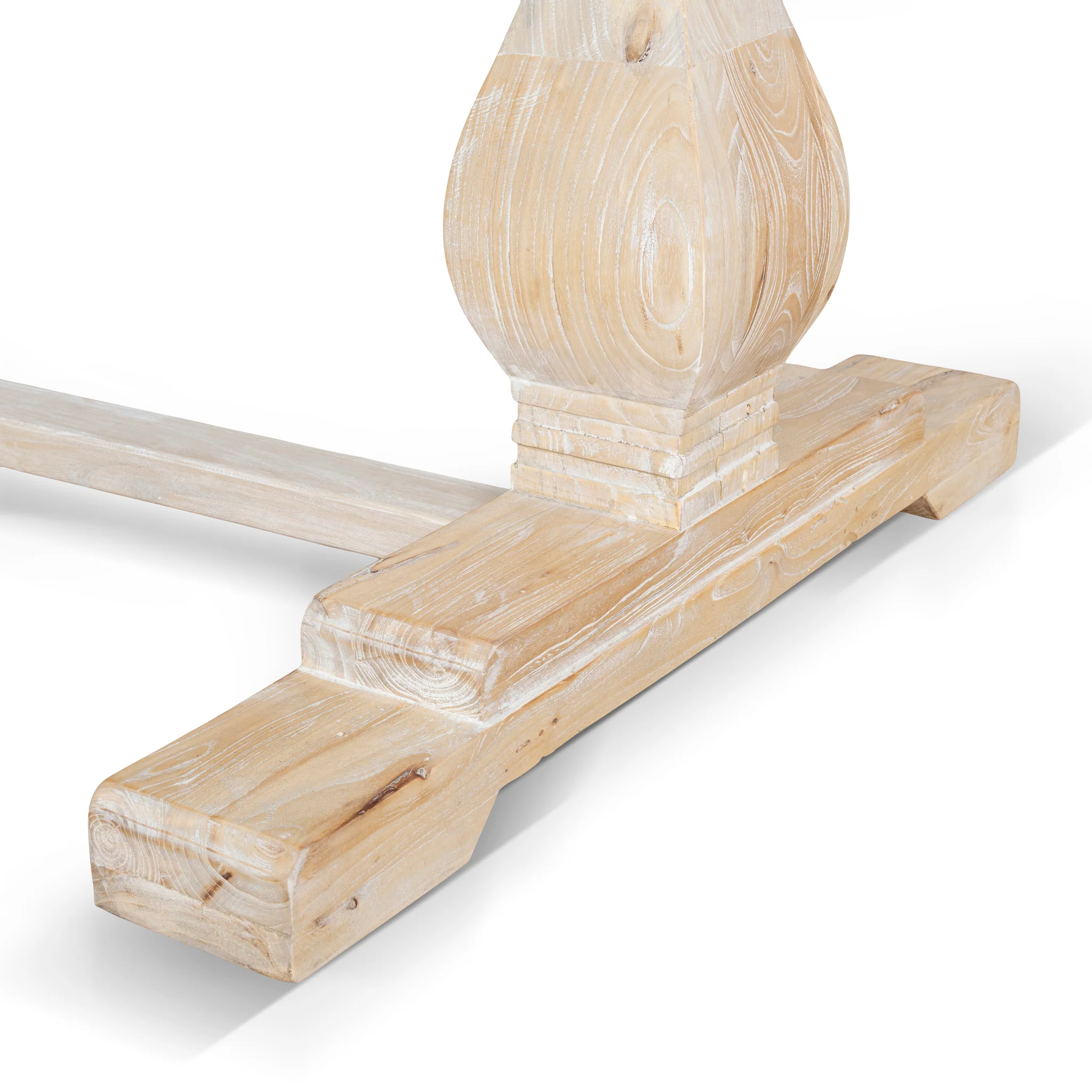 CDT511 198cm Dining Table - Rustic White Washed - Image 12
