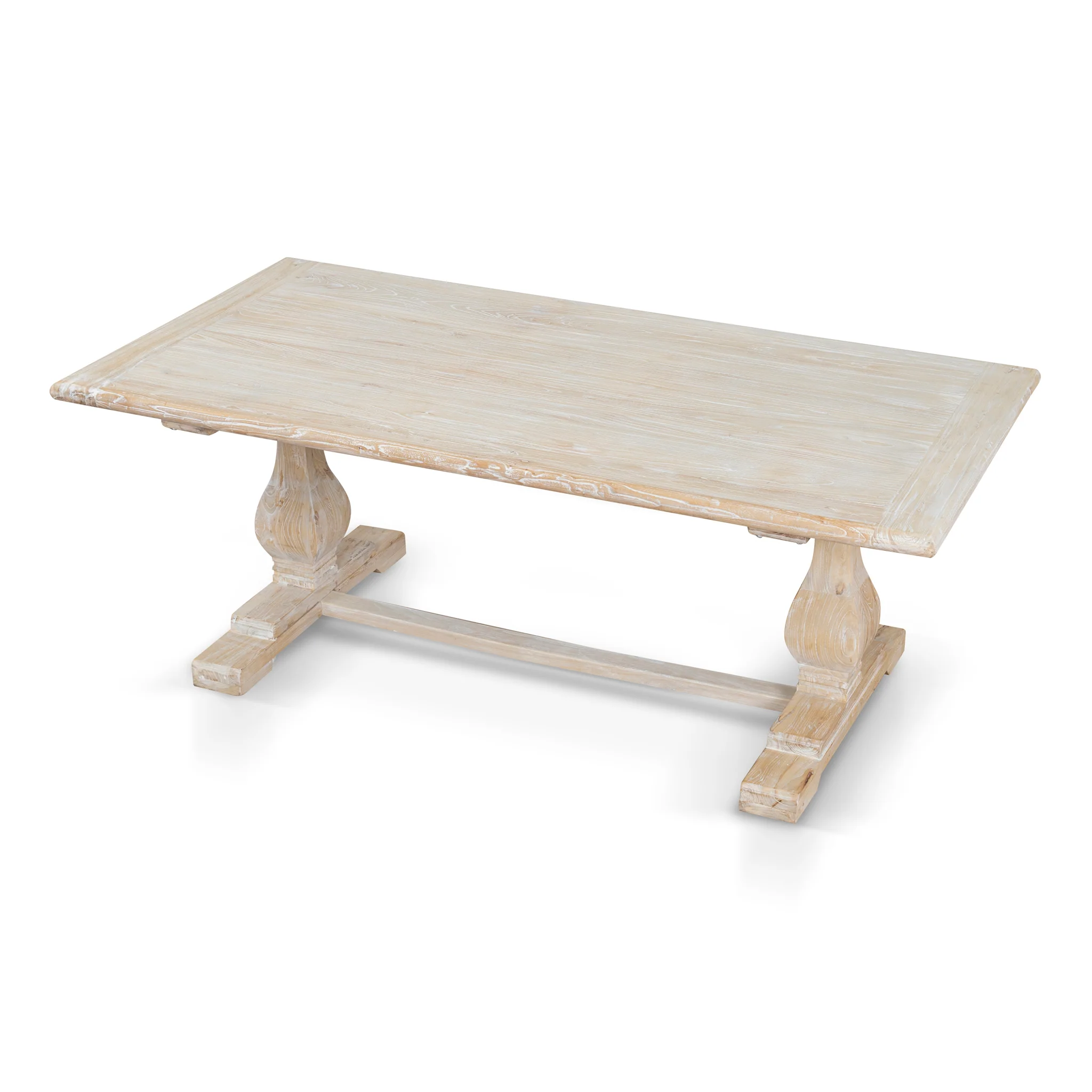 CDT511 198cm Dining Table - Rustic White Washed - Image 3
