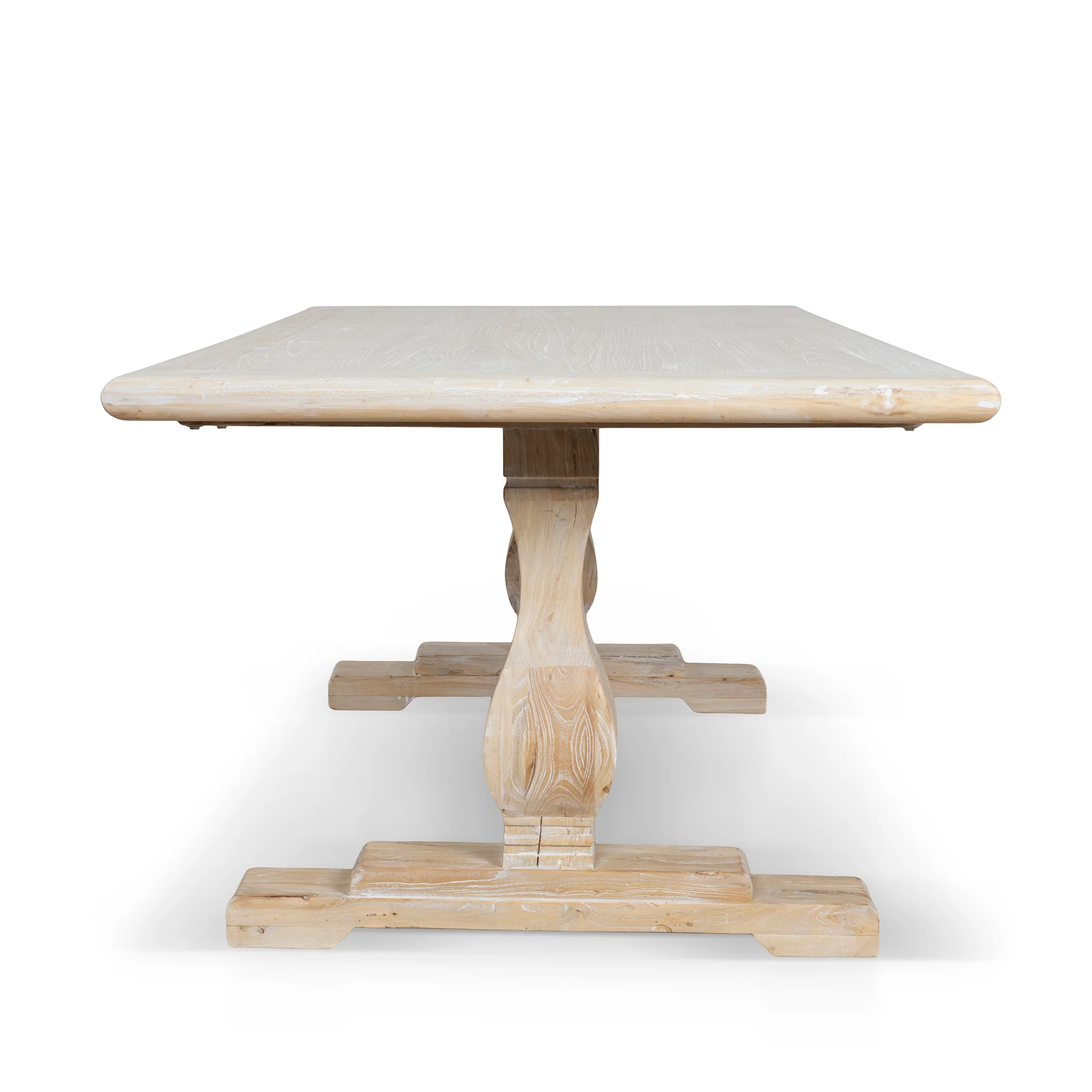 CDT511 198cm Dining Table - Rustic White Washed - Image 4