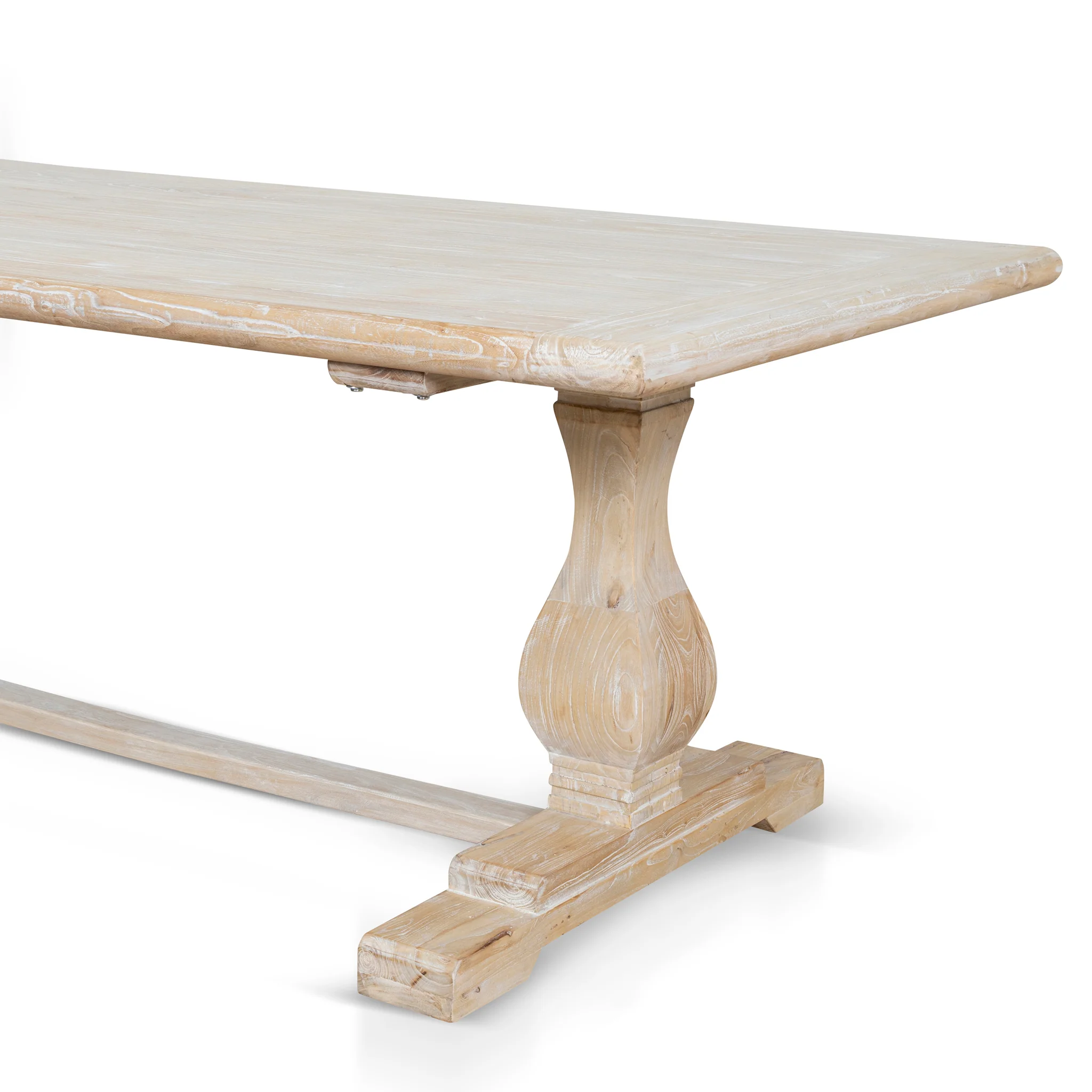 CDT511 198cm Dining Table - Rustic White Washed - Image 5