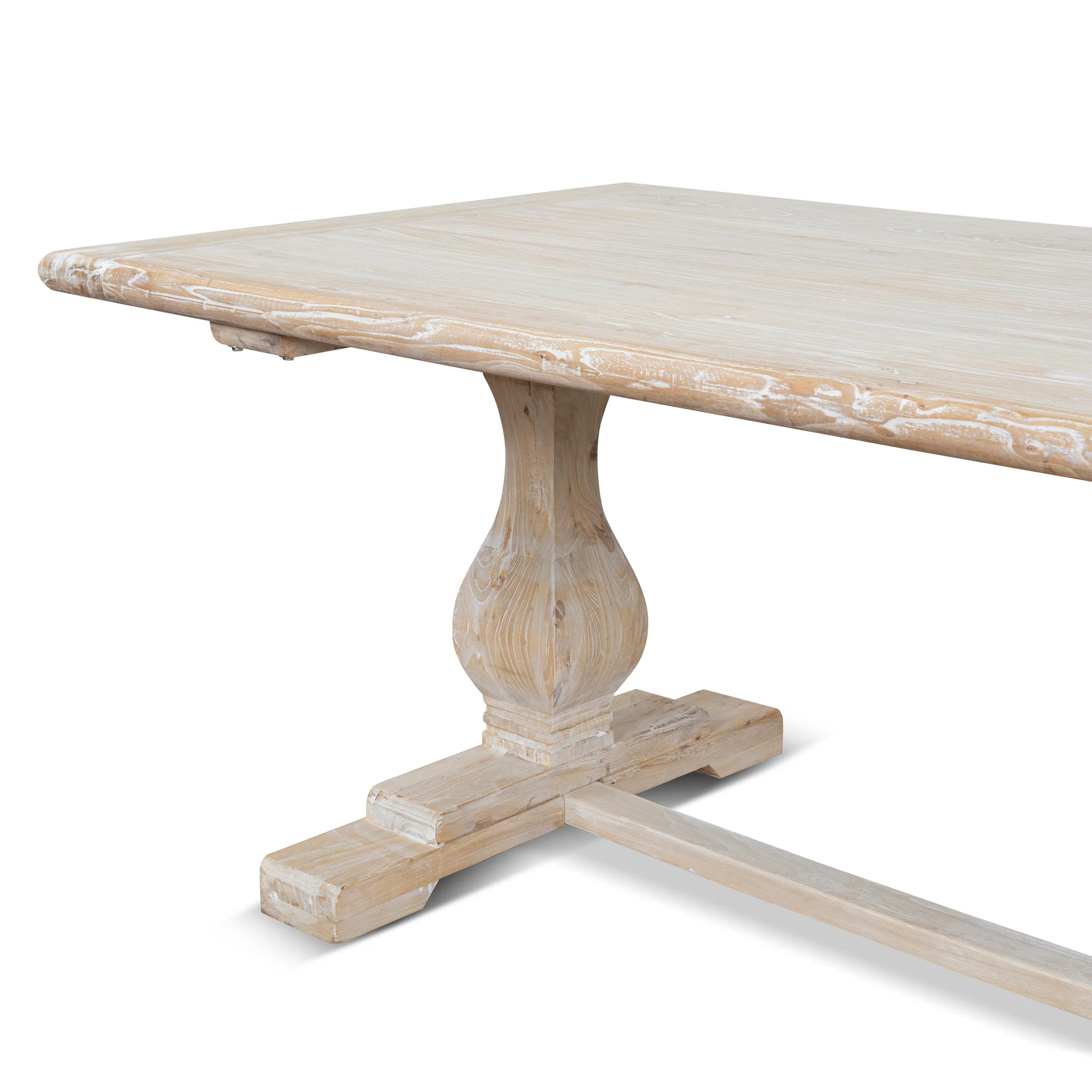 CDT511 198cm Dining Table - Rustic White Washed - Image 6