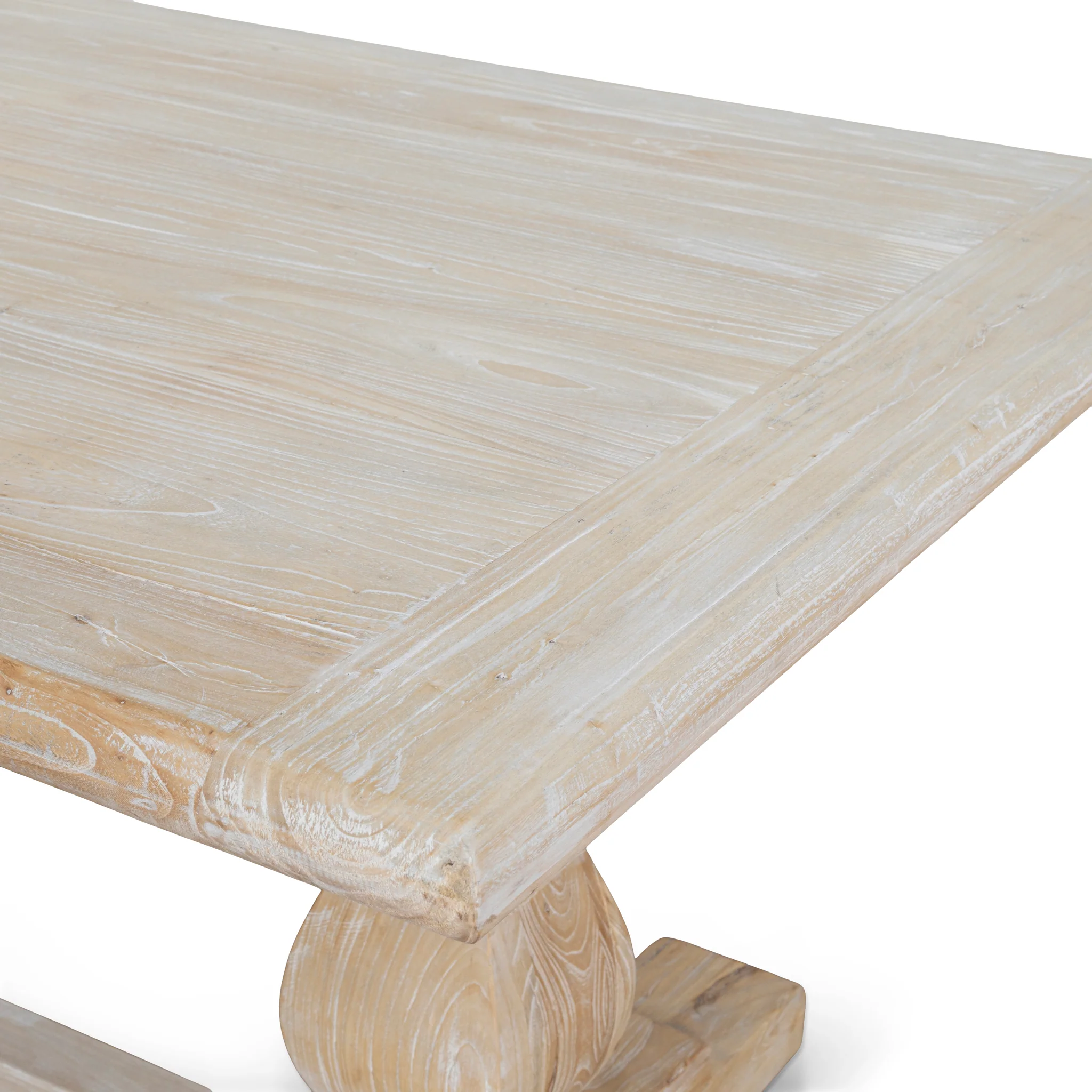CDT511 198cm Dining Table - Rustic White Washed - Image 7