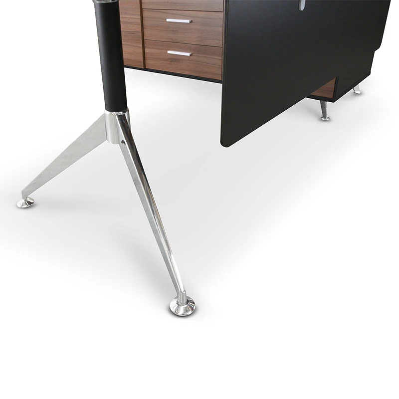 Ex Display - COT202-M 1.95m Executive Office Desk Left Return - Walnut - Black - Image 7