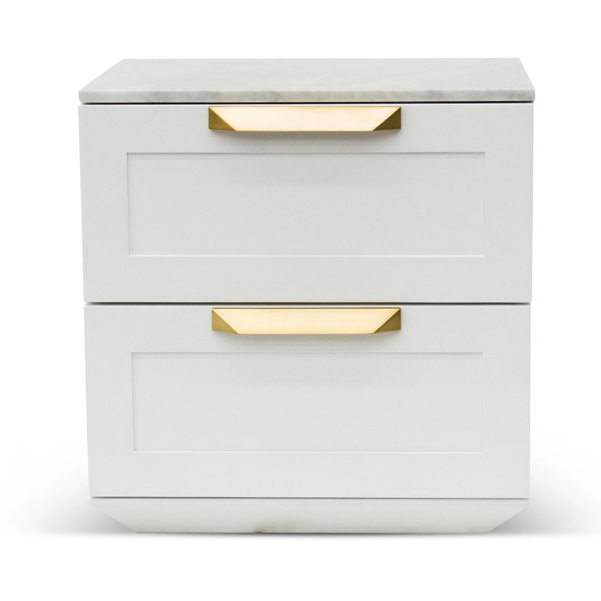 Ex Display - CST8236-CN Bedside Table - White with Marble Top
