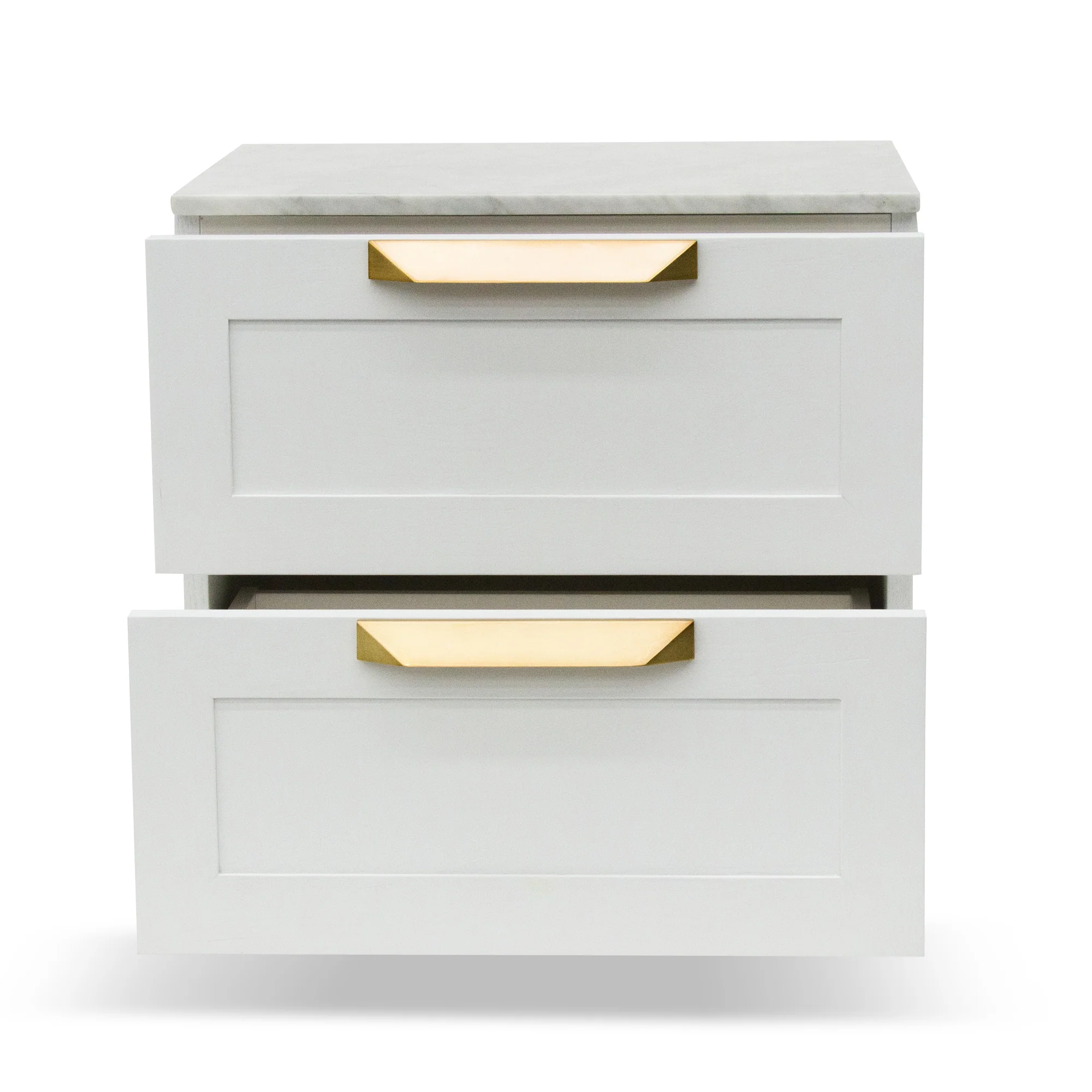 Ex Display - CST8236-CN Bedside Table - White with Marble Top - Image 2