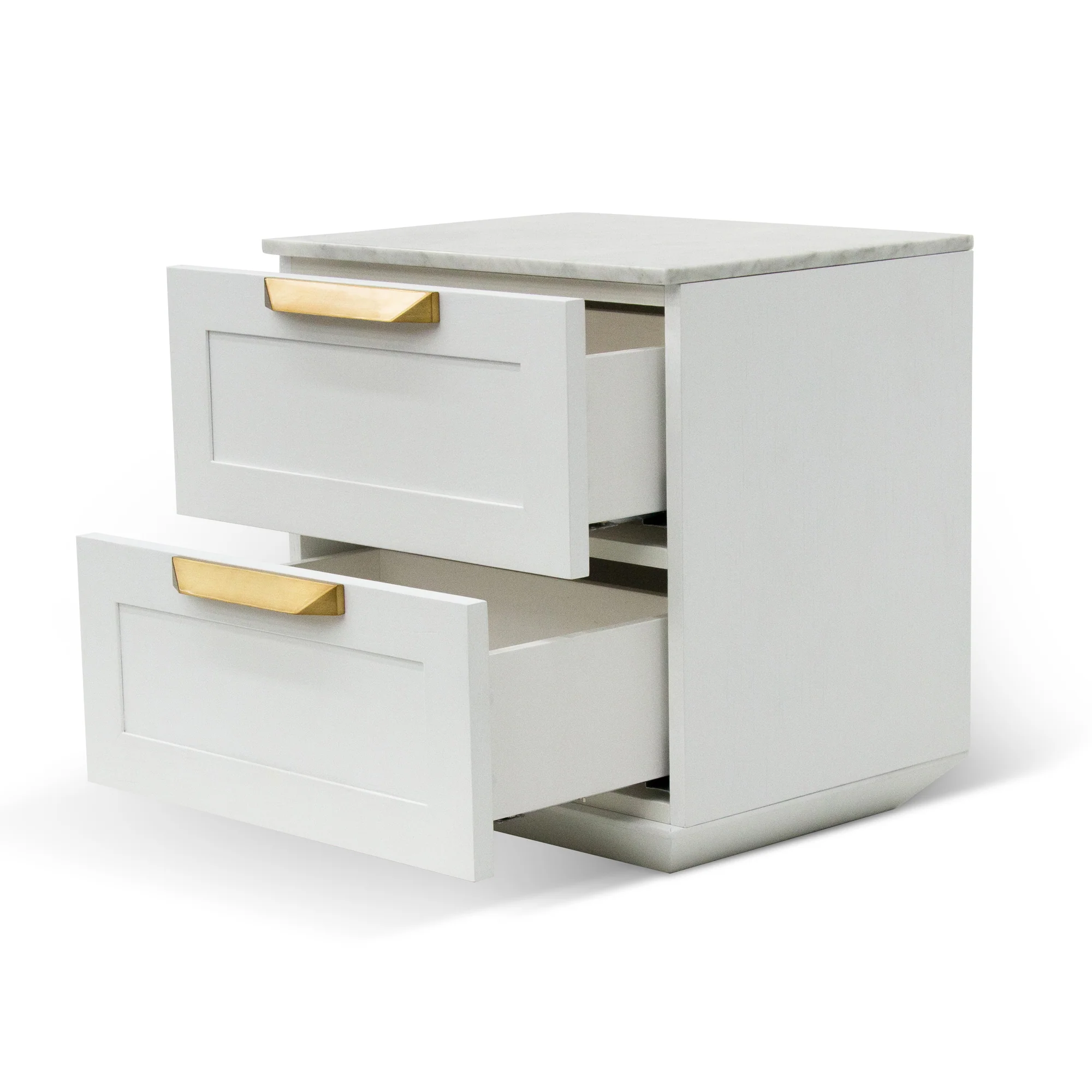 Ex Display - CST8236-CN Bedside Table - White with Marble Top - Image 3