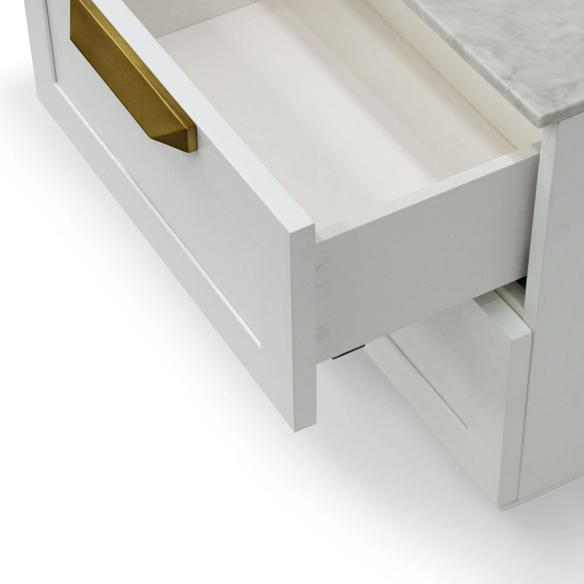 Ex Display - CST8236-CN Bedside Table - White with Marble Top - Image 8