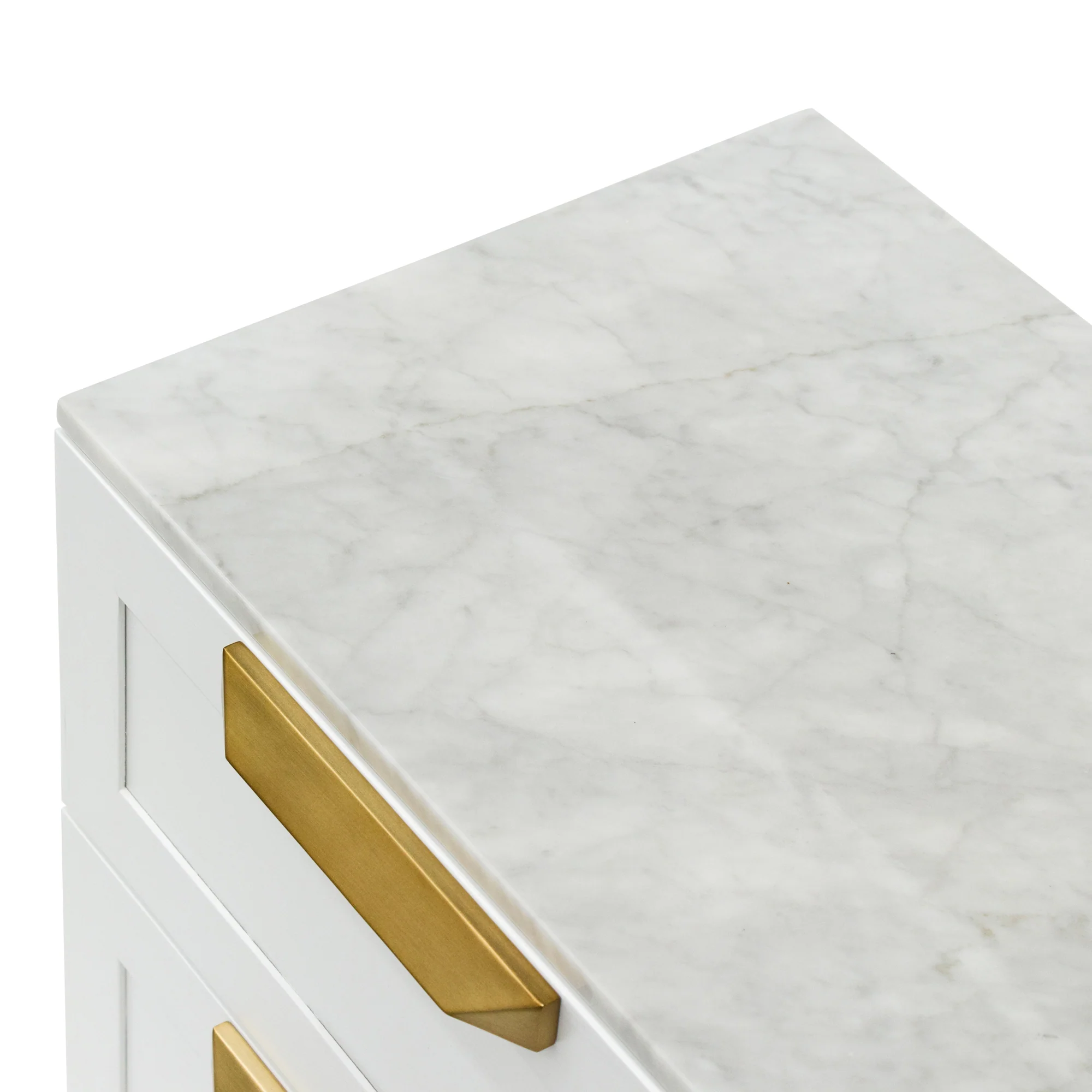 Ex Display - CST8236-CN Bedside Table - White with Marble Top - Image 9