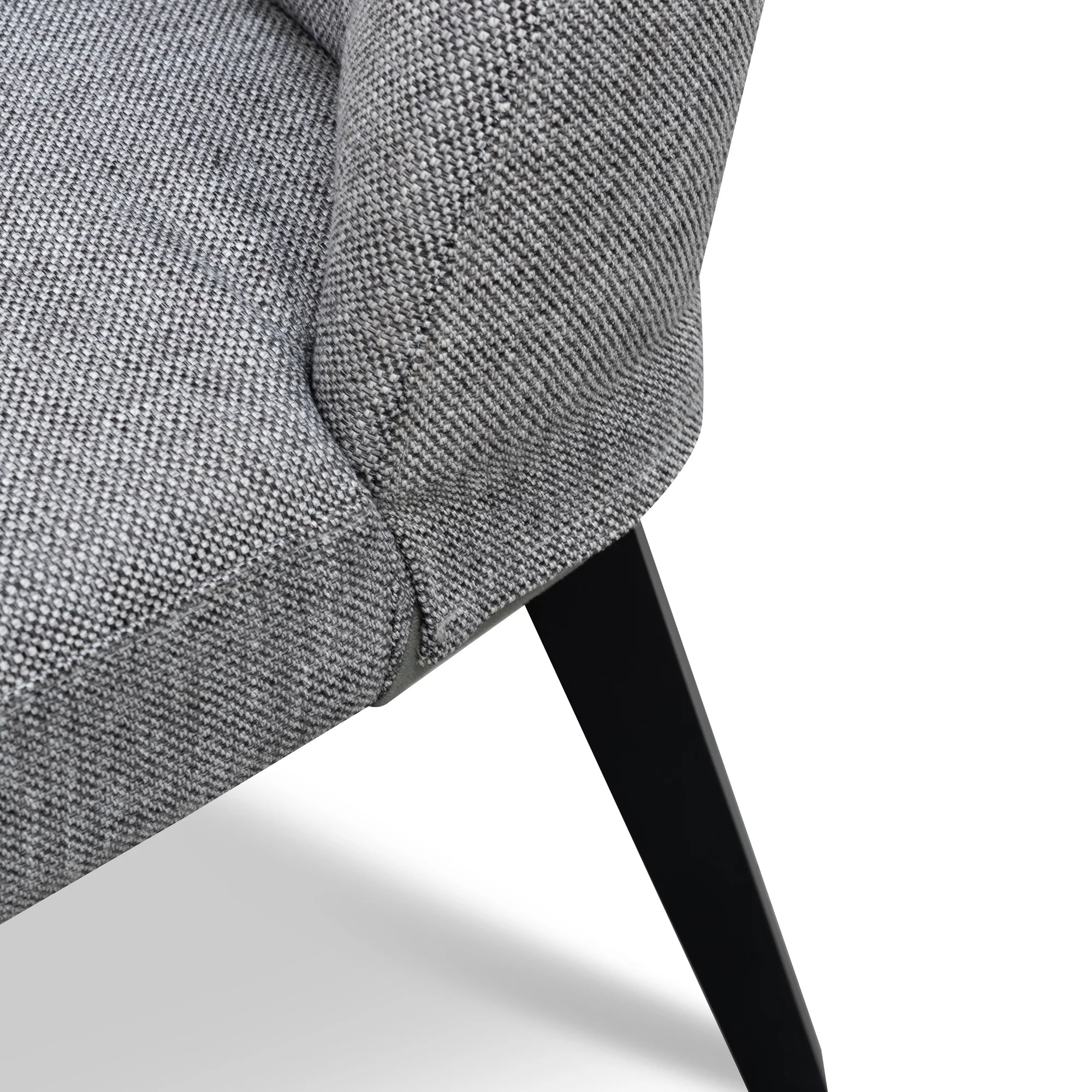 Ex Display - DC6098-KSO Fabric Dining Chair - Graphite Grey - Black Legs - Image 6
