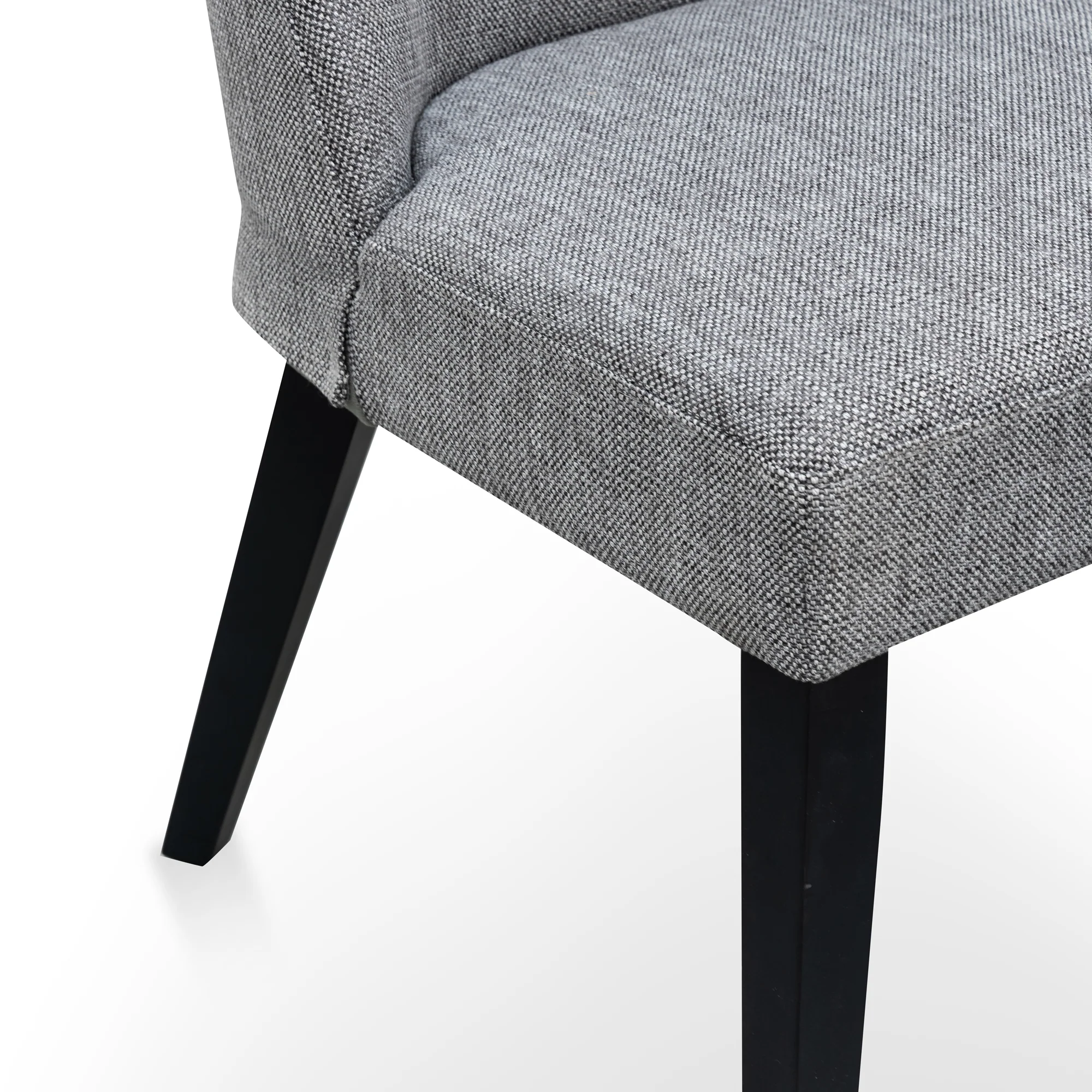 Ex Display - DC6098-KSO Fabric Dining Chair - Graphite Grey - Black Legs - Image 7