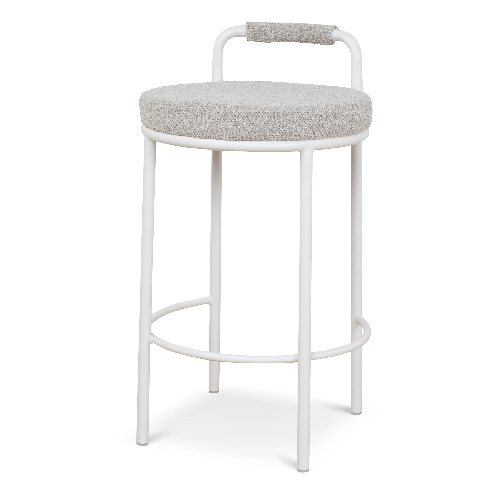 CBS10315-FH 65cm White Bar Stool - Clay Grey (Set of 2) - Image 2