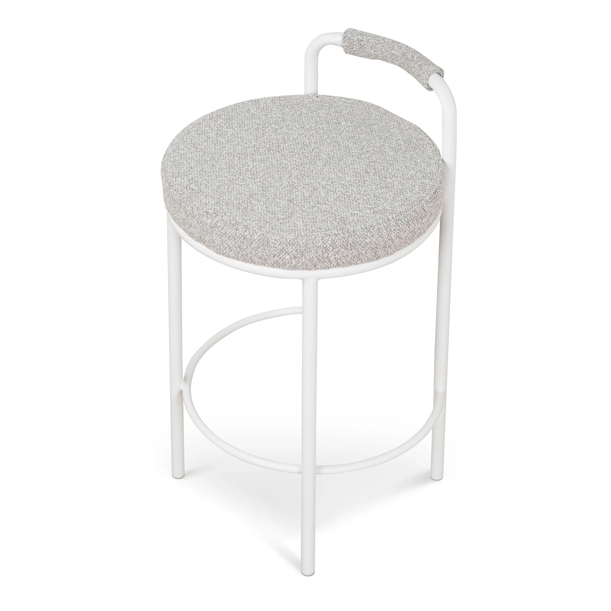 CBS10315-FH 65cm White Bar Stool - Clay Grey (Set of 2) - Image 3