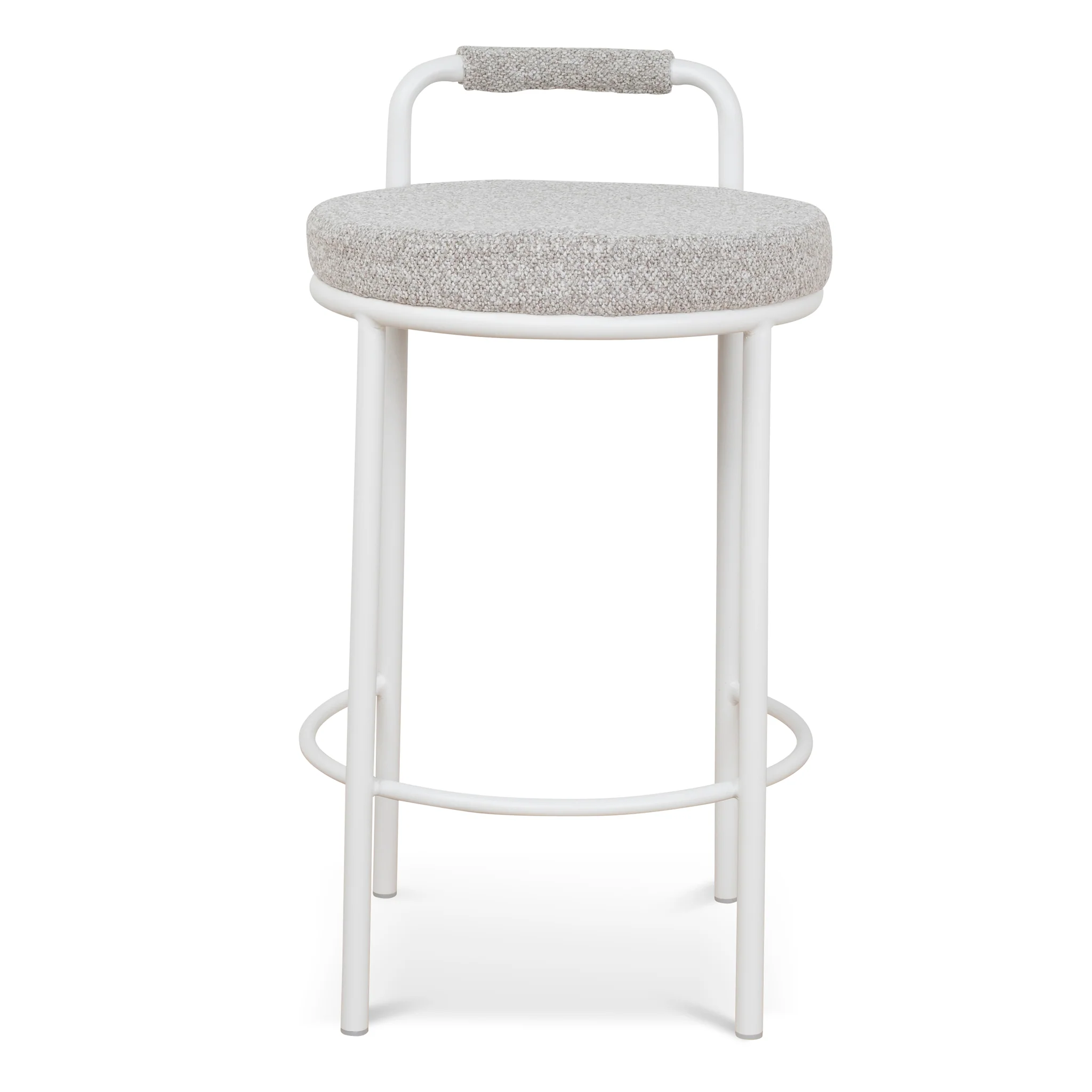 CBS10315-FH 65cm White Bar Stool - Clay Grey (Set of 2) - Image 4