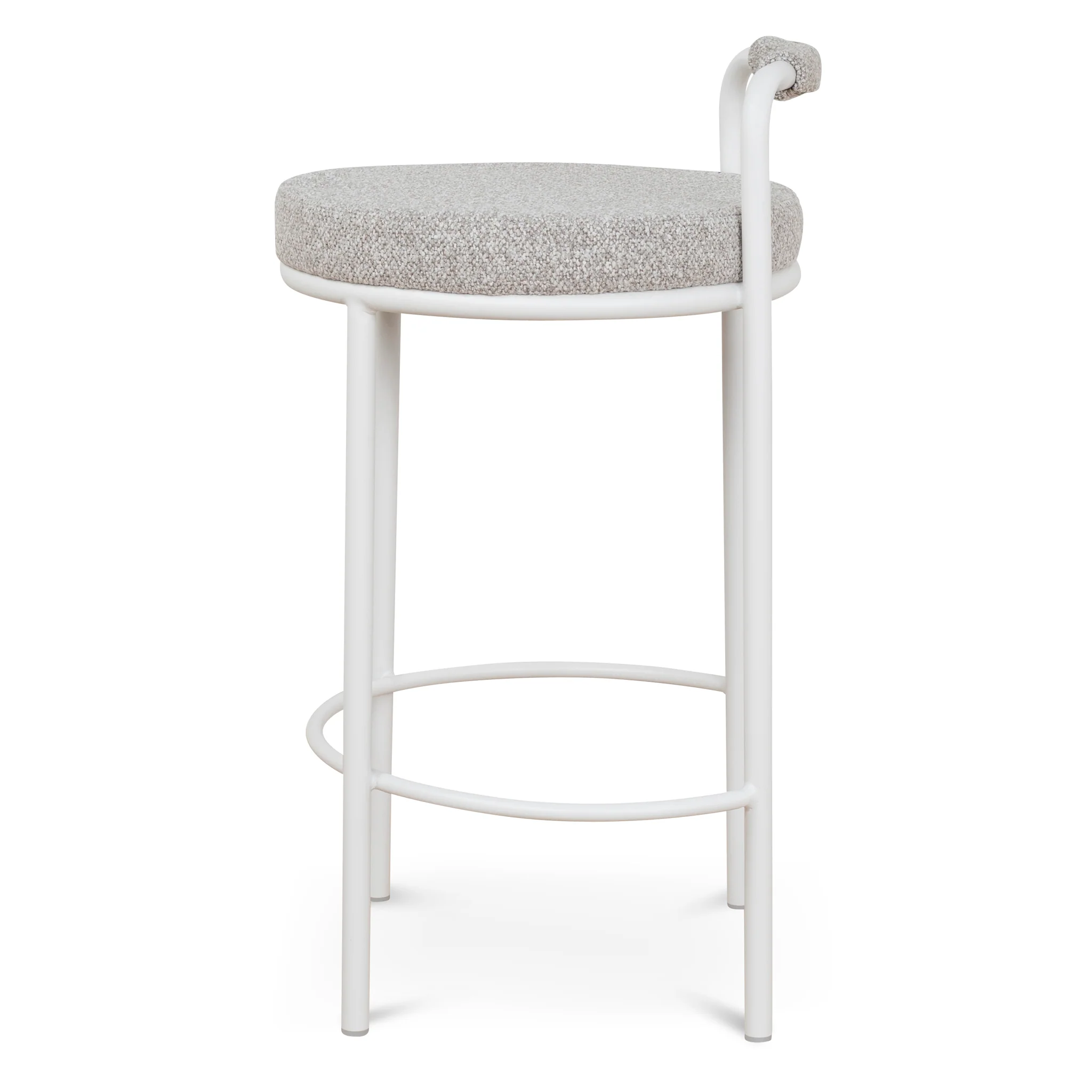 CBS10315-FH 65cm White Bar Stool - Clay Grey (Set of 2) - Image 5