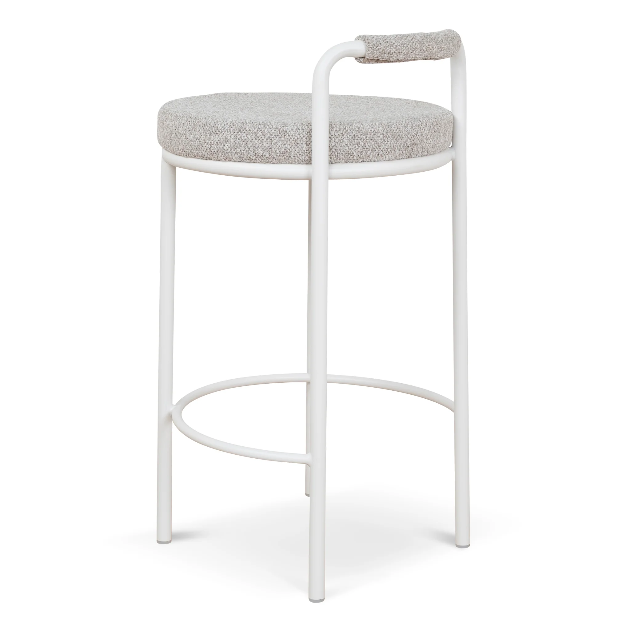 CBS10315-FH 65cm White Bar Stool - Clay Grey (Set of 2) - Image 6