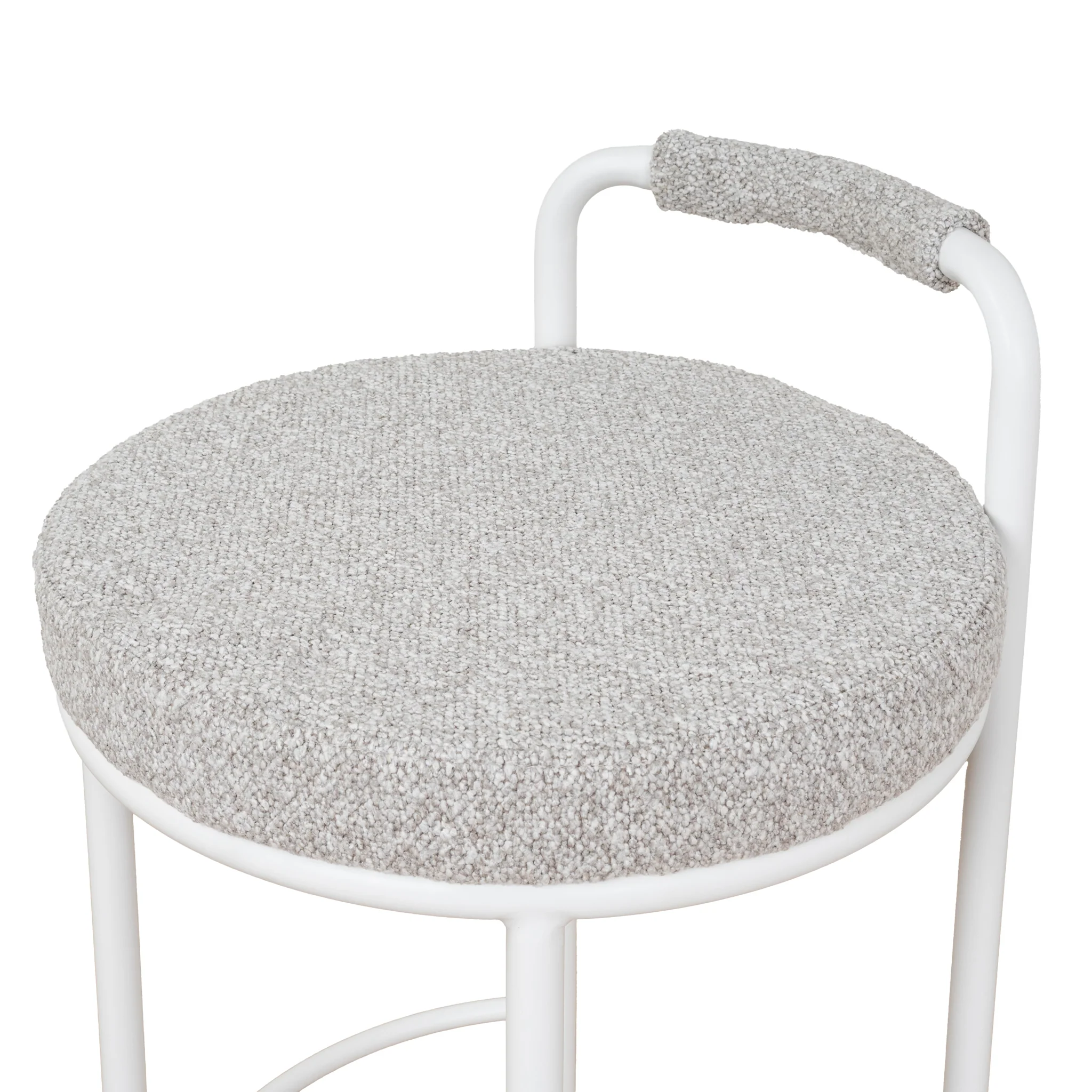 CBS10315-FH 65cm White Bar Stool - Clay Grey (Set of 2) - Image 10