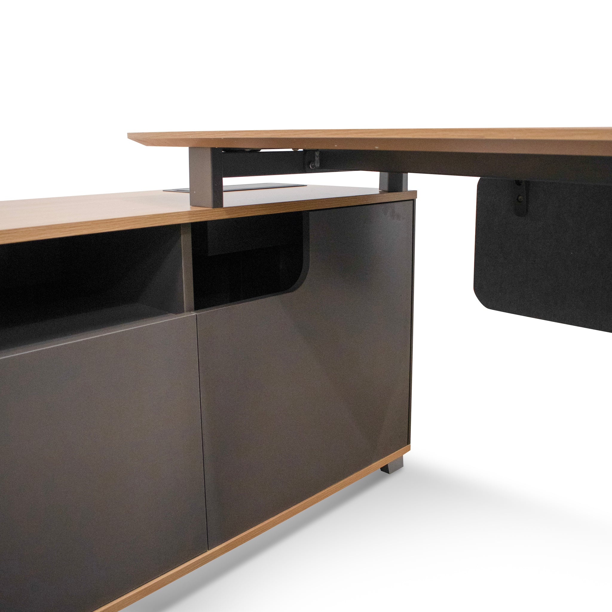 COT6942-SN 2.2m Left Return Grey Office Desk - Natural Top - Image 3