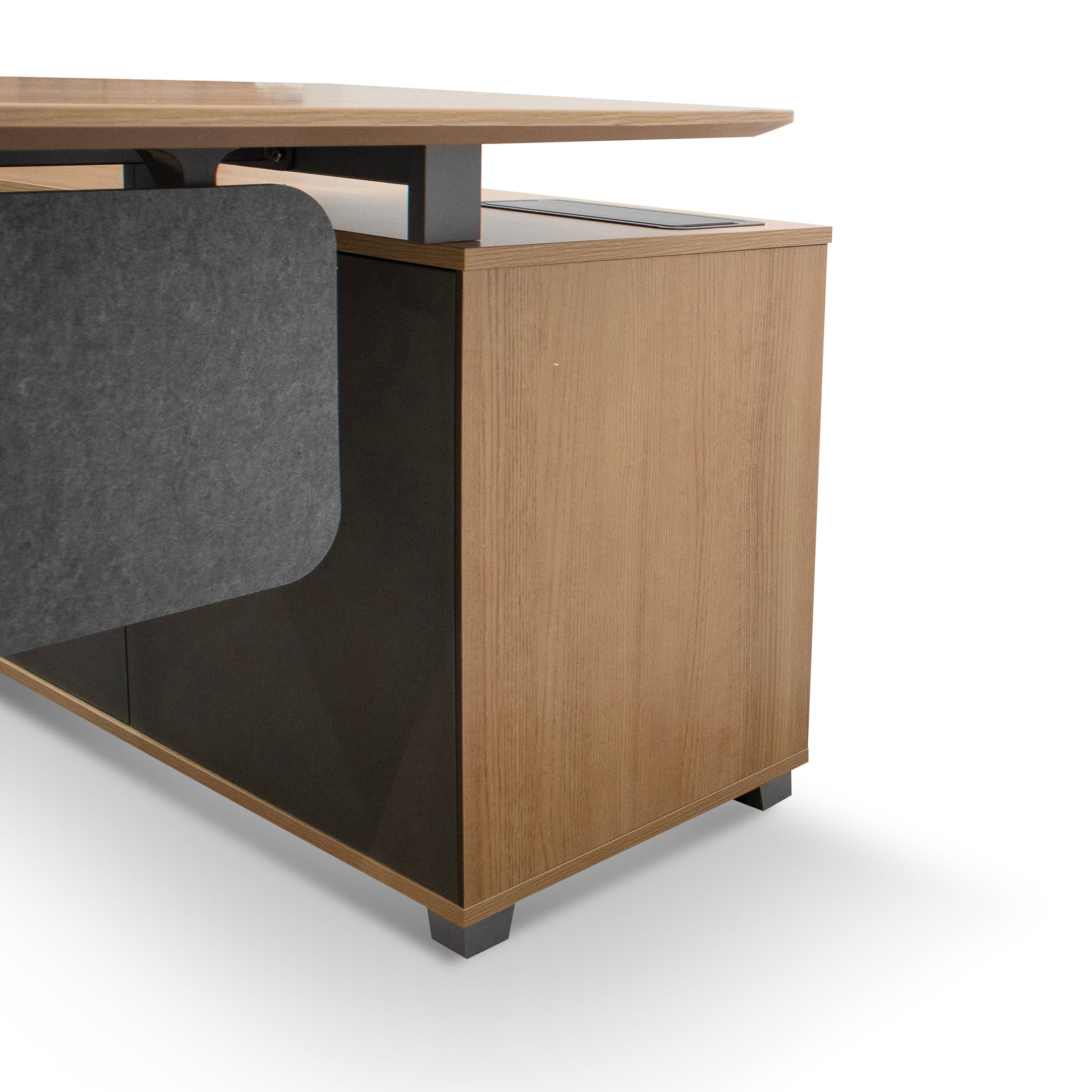 COT6942-SN 2.2m Left Return Grey Office Desk - Natural Top - Image 4