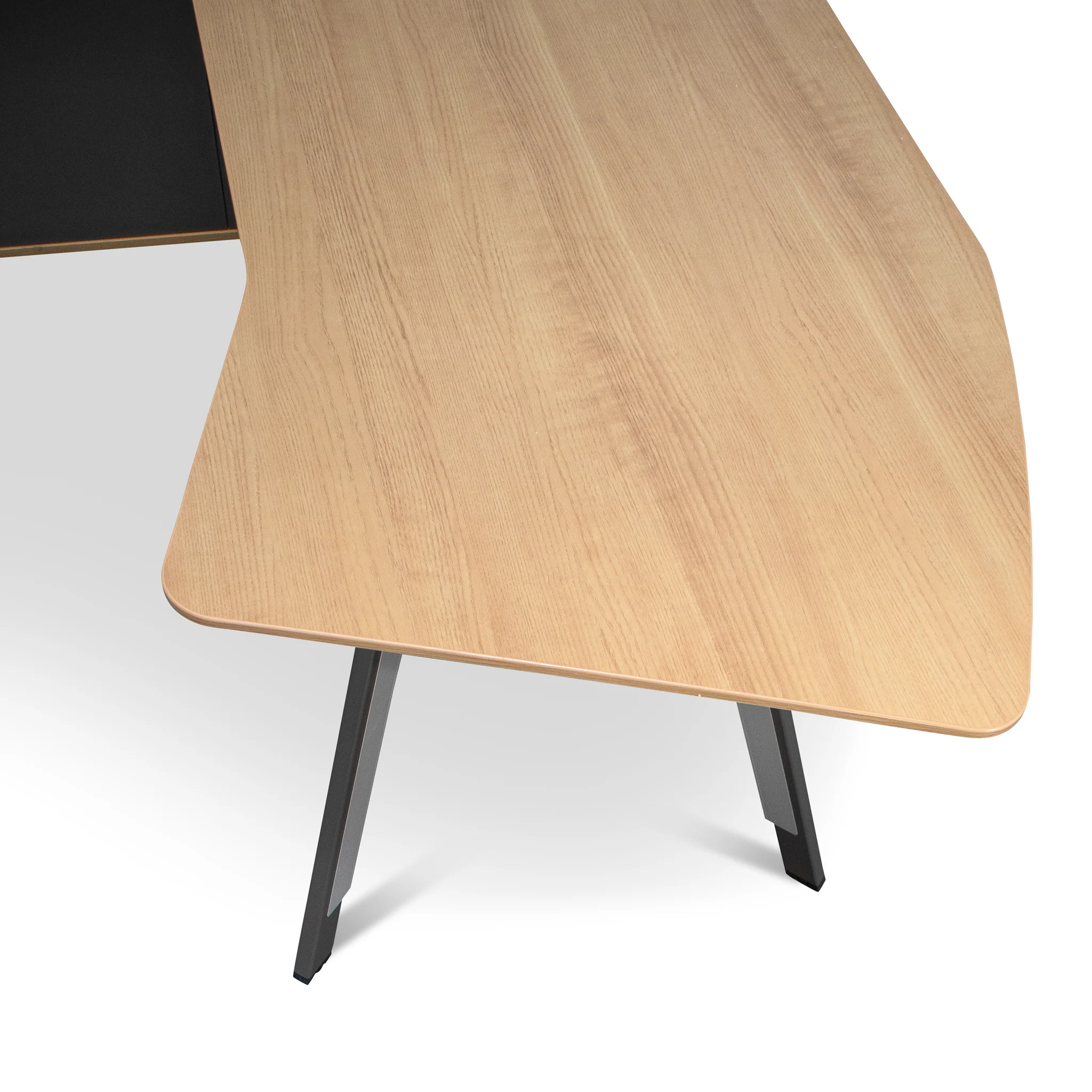 COT6942-SN 2.2m Left Return Grey Office Desk - Natural Top - Image 7