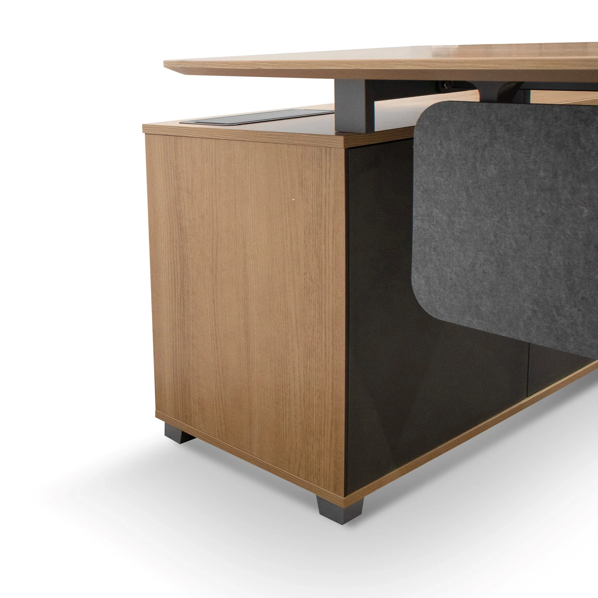 COT6943-SN 2.2m Right Return Grey Office Desk - Natural Top - Image 3
