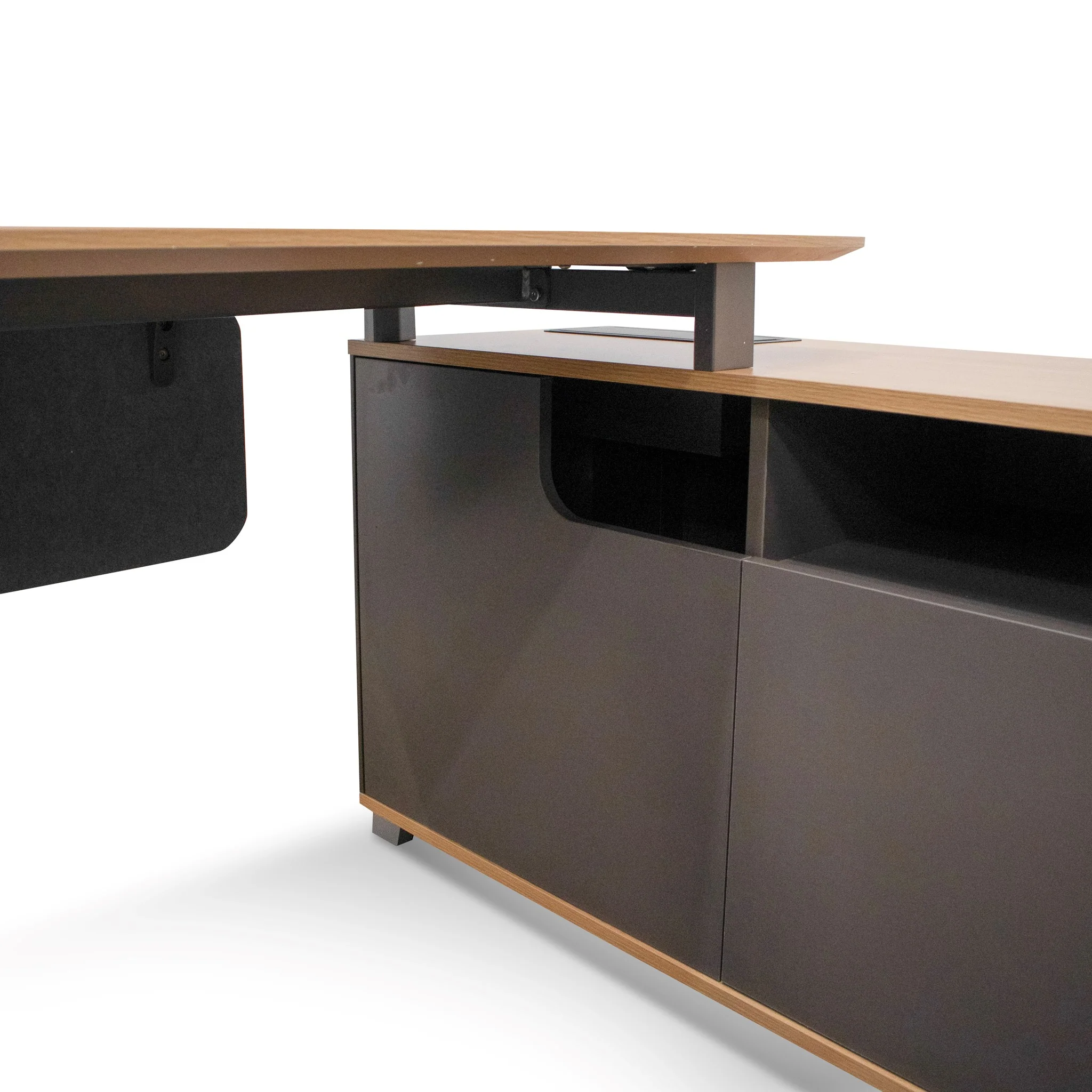 COT6943-SN 2.2m Right Return Grey Office Desk - Natural Top - Image 4