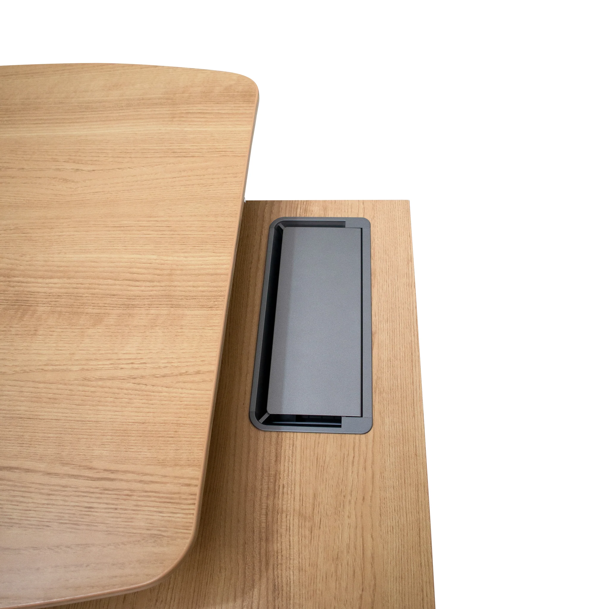 COT6943-SN 2.2m Right Return Grey Office Desk - Natural Top - Image 7