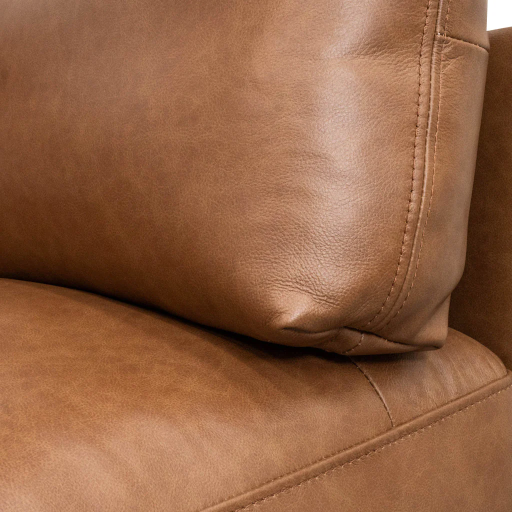 LC8592-KSO 4 Seater Left Chaise Leather Sofa - Caramel Brown - Image 10