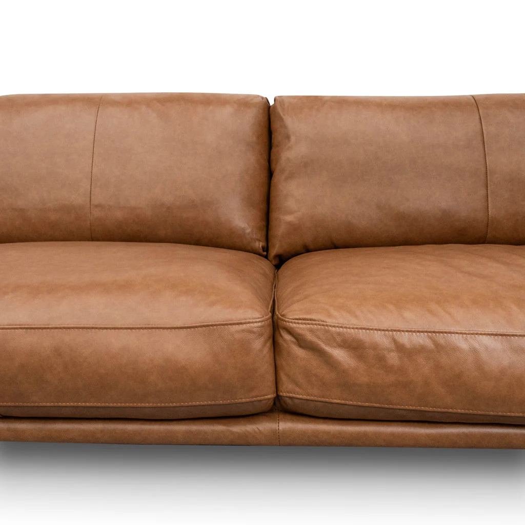 LC8592-KSO 4 Seater Left Chaise Leather Sofa - Caramel Brown - Image 9