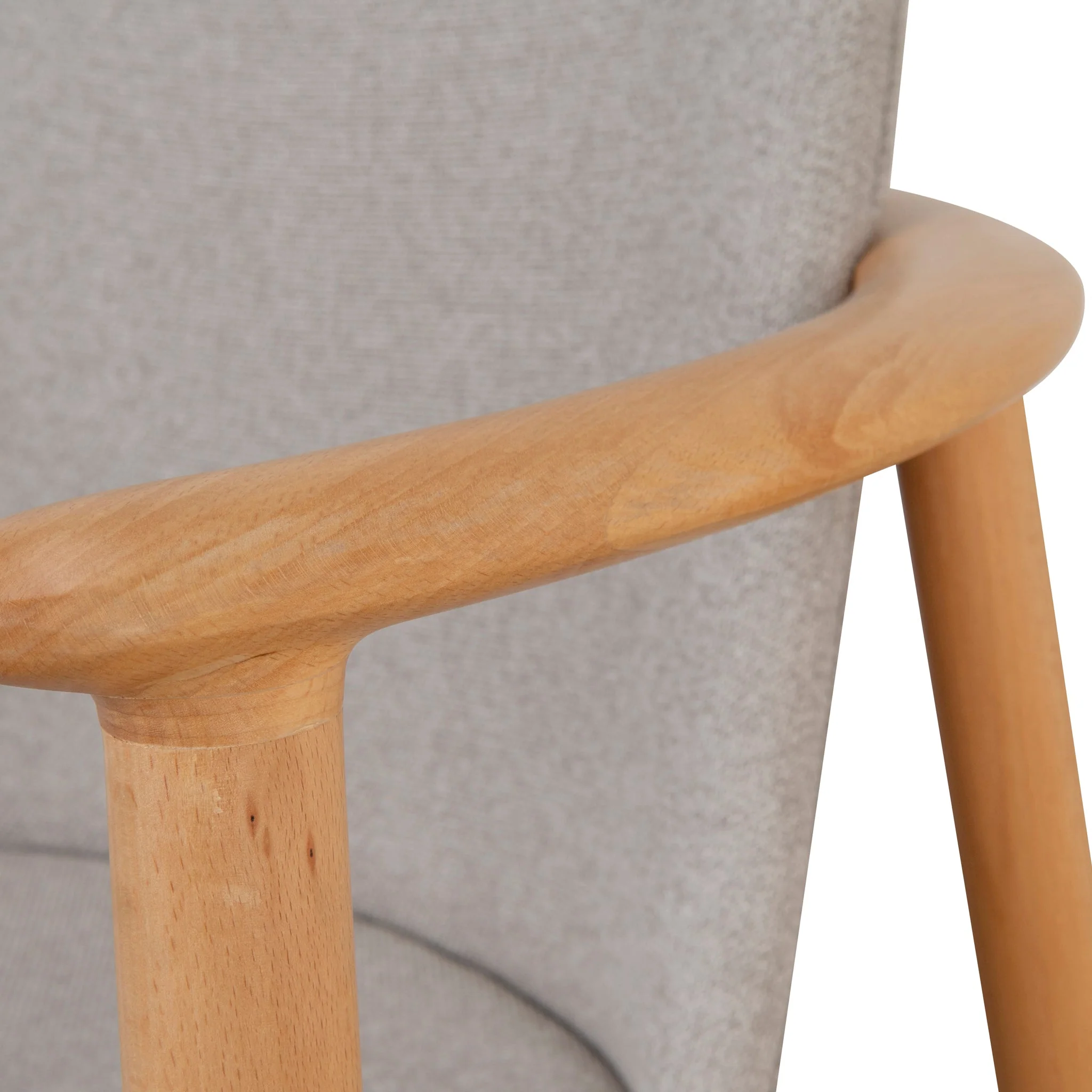 Set of 2 - CDC10055-SDx2 Natural Dining Armchair - Grey Seat - Image 11