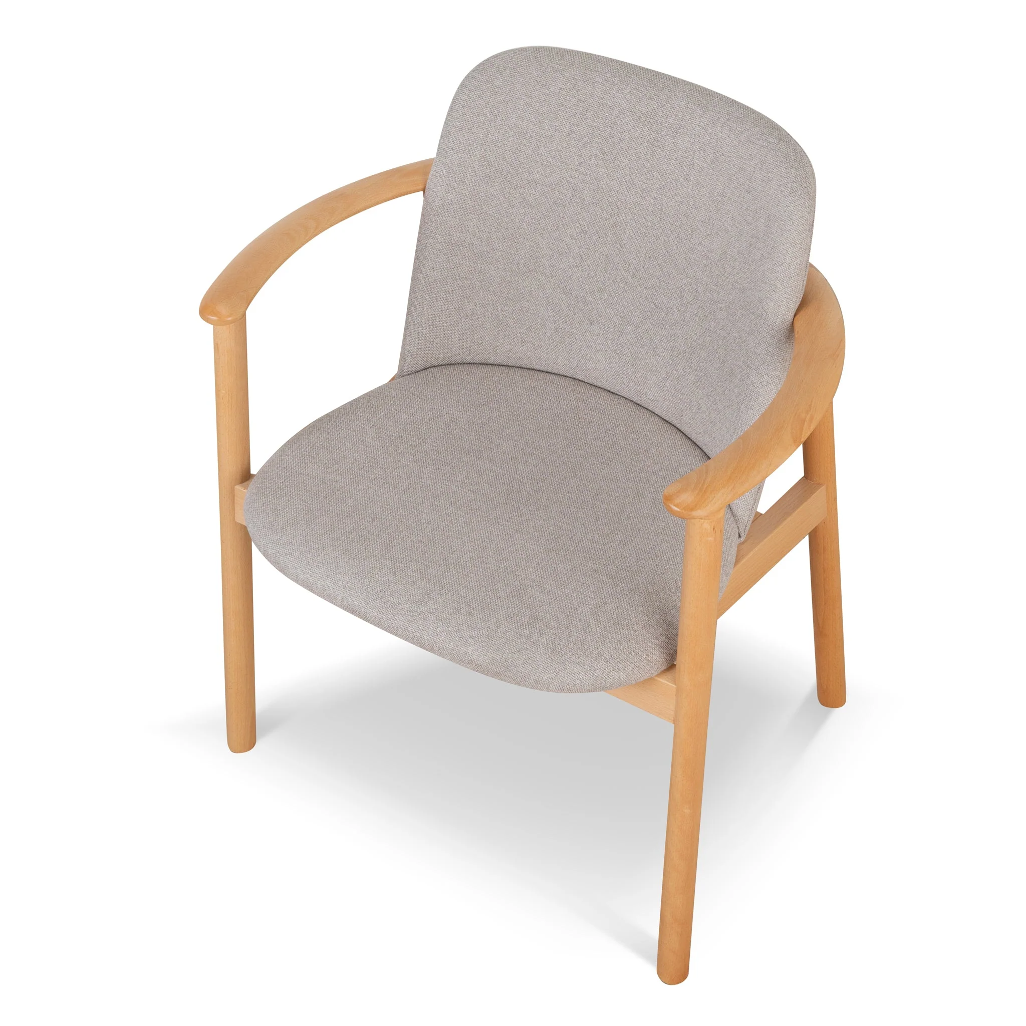 Set of 2 - CDC10055-SDx2 Natural Dining Armchair - Grey Seat - Image 17