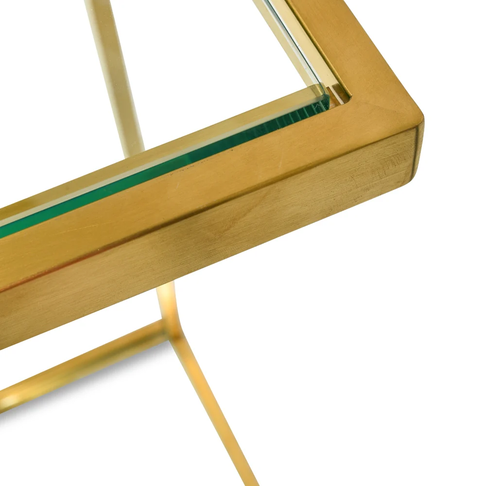 CST2358-KS Glass Side Table - Gold Base  (Set of 3) - Last one - Image 7